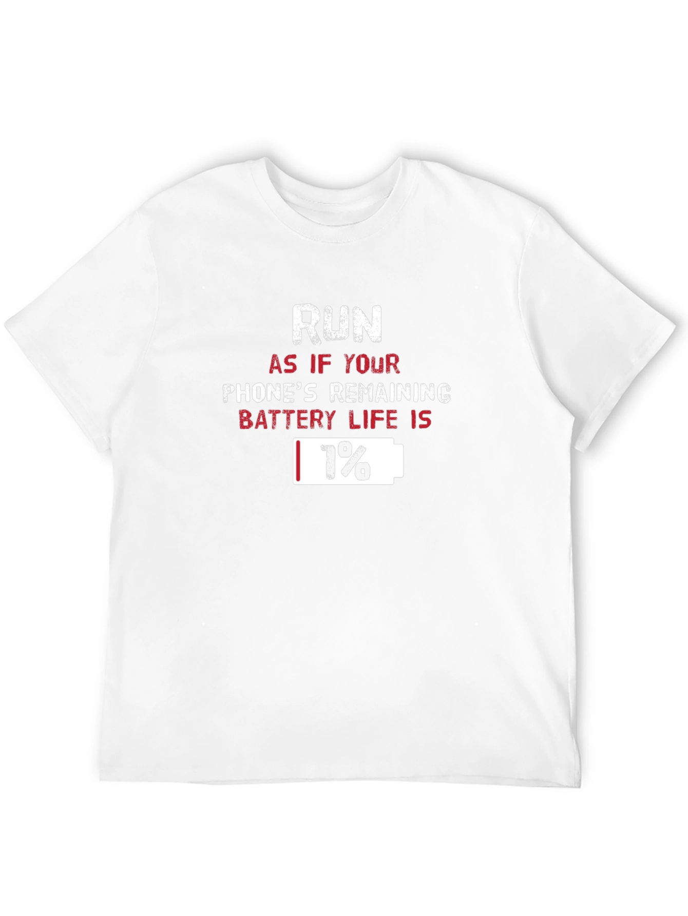 Black Run 1% Battery Life T-Shirt Funny Graphic Tee view 12