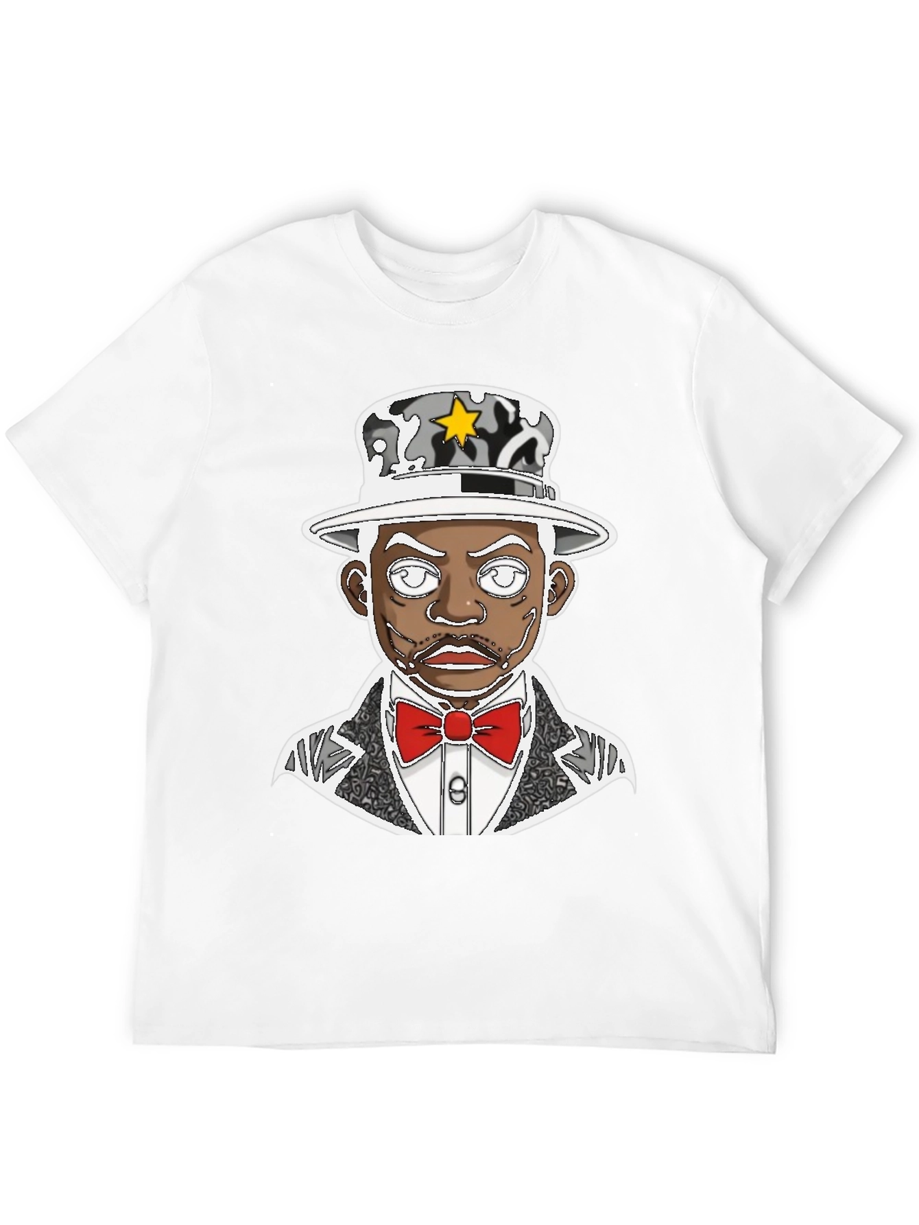 Black Dapper Cartoon Graphic Tee - Stylish Black T-Shirt view 12