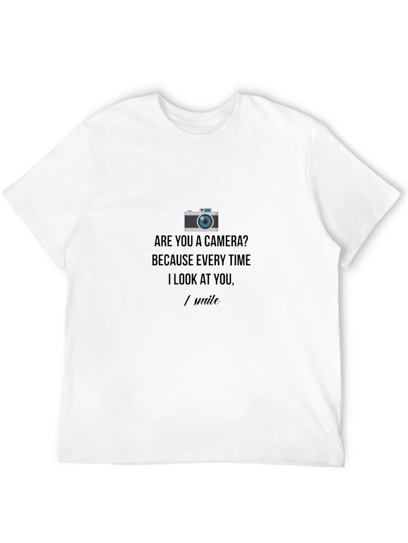 Black Camera Lover T-Shirt - You Make Me Smile! view 12