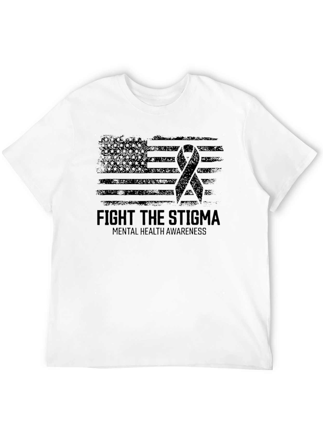 Black Fight the Stigma Mental Health Awareness T-Shirt view 12