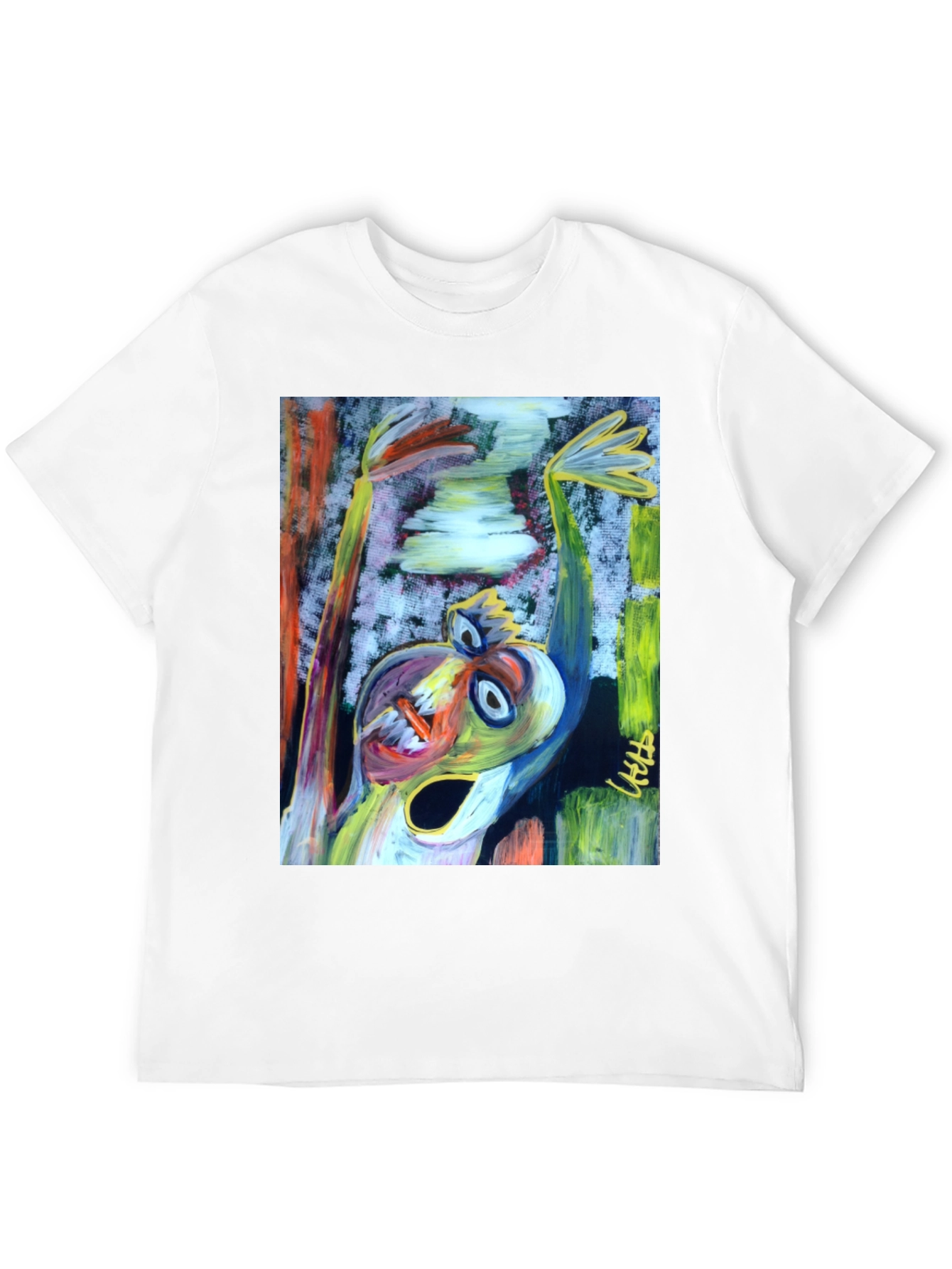 Black Abstract Art Graphic Print Black T-Shirt view 12