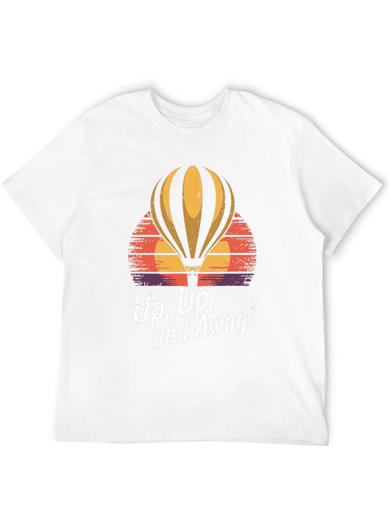 Black Up, Up, and Away! Graphic Tee - Hot Air Balloon Sunset view 12