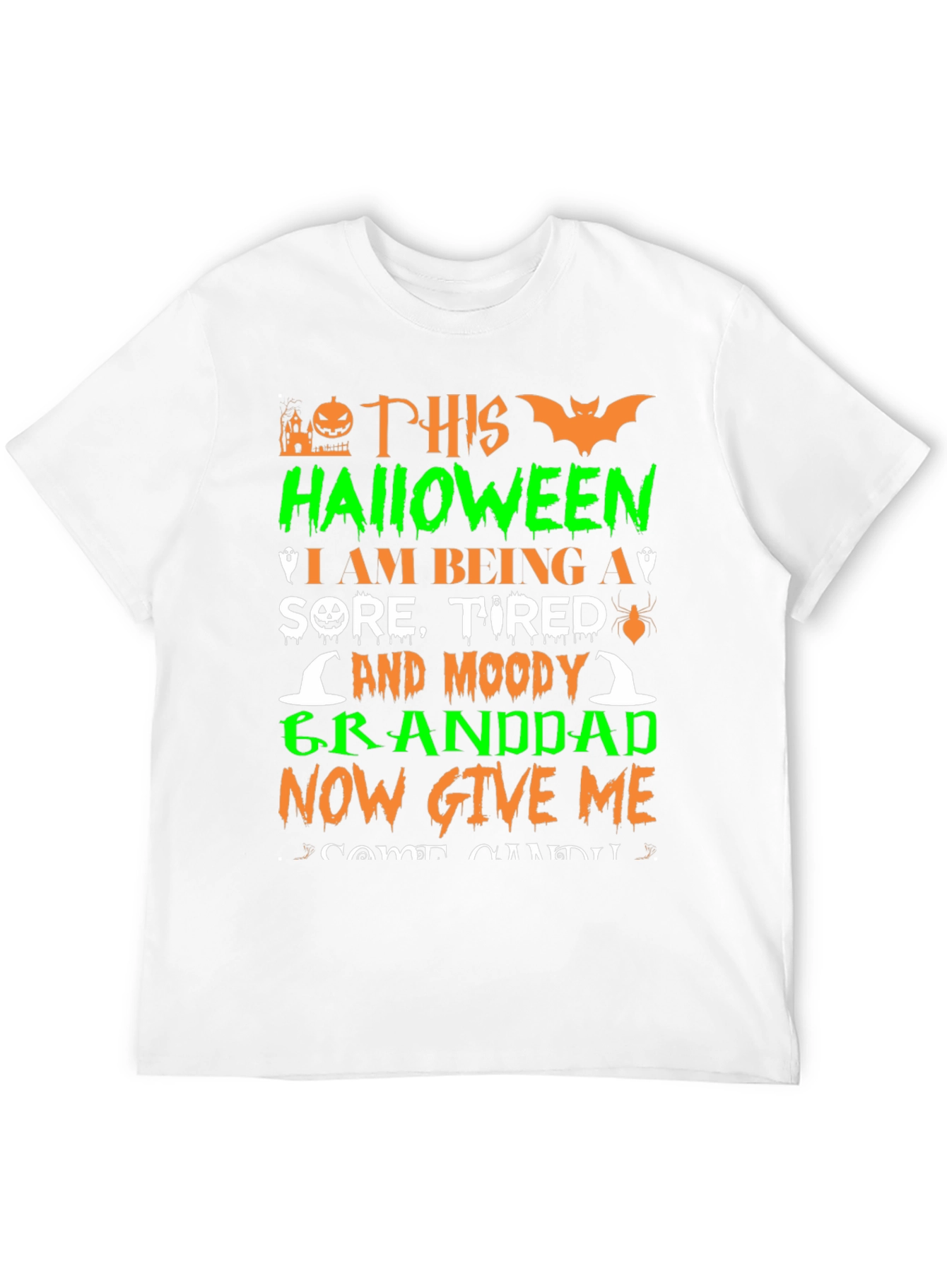 Black Funny Halloween Granddad T-Shirt view 12