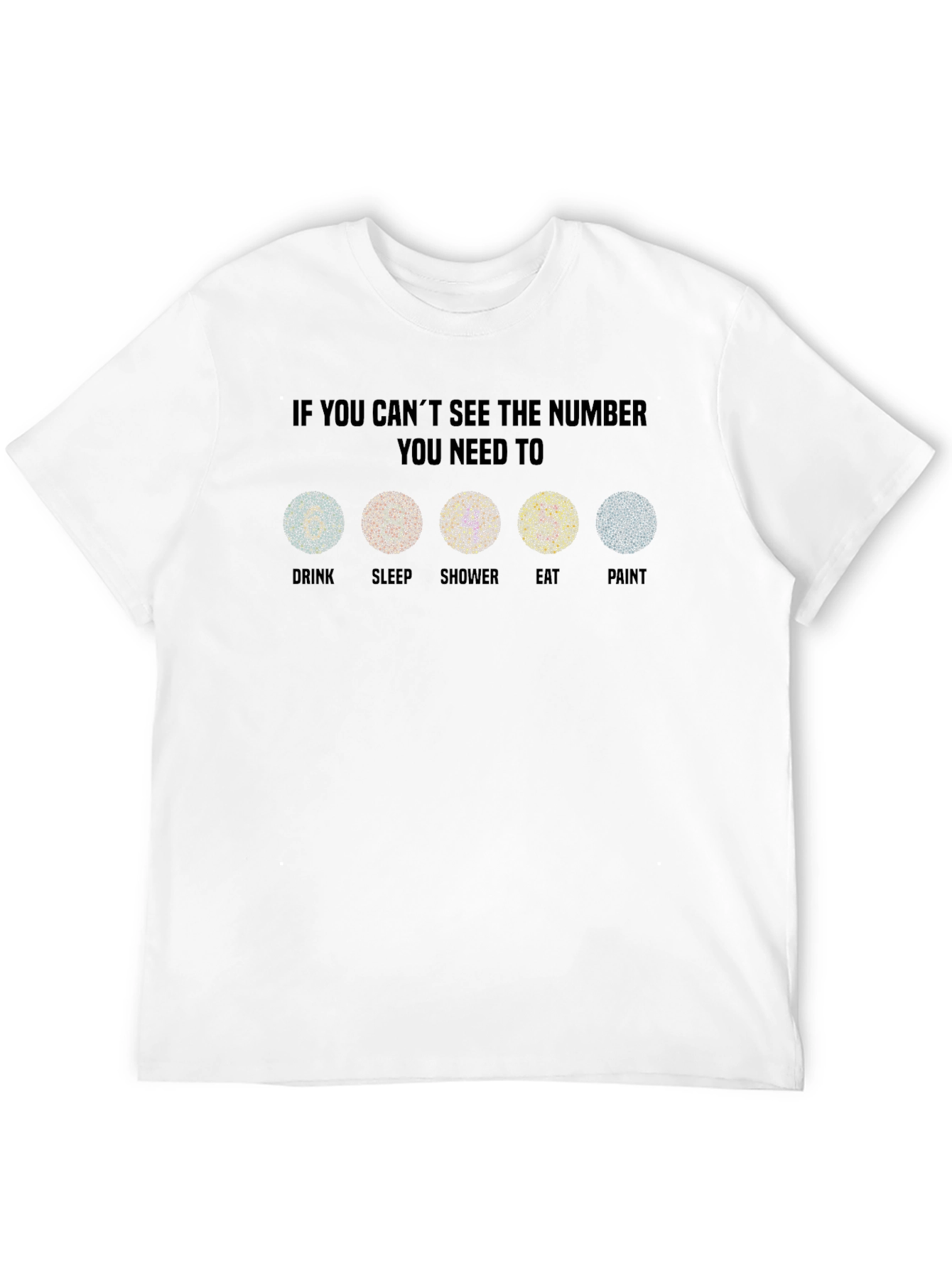 Black Color Blindness Test T-Shirt view 12