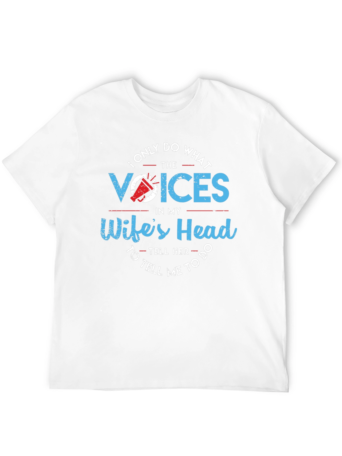 Black Humorous "Wife's Voices" Graphic T-Shirt view 12