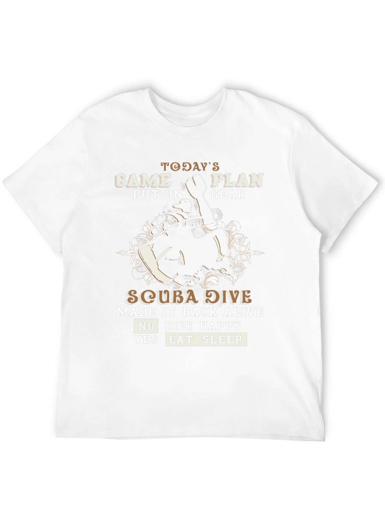 Black Scuba Diving T-Shirt - Today's Game Plan view 12