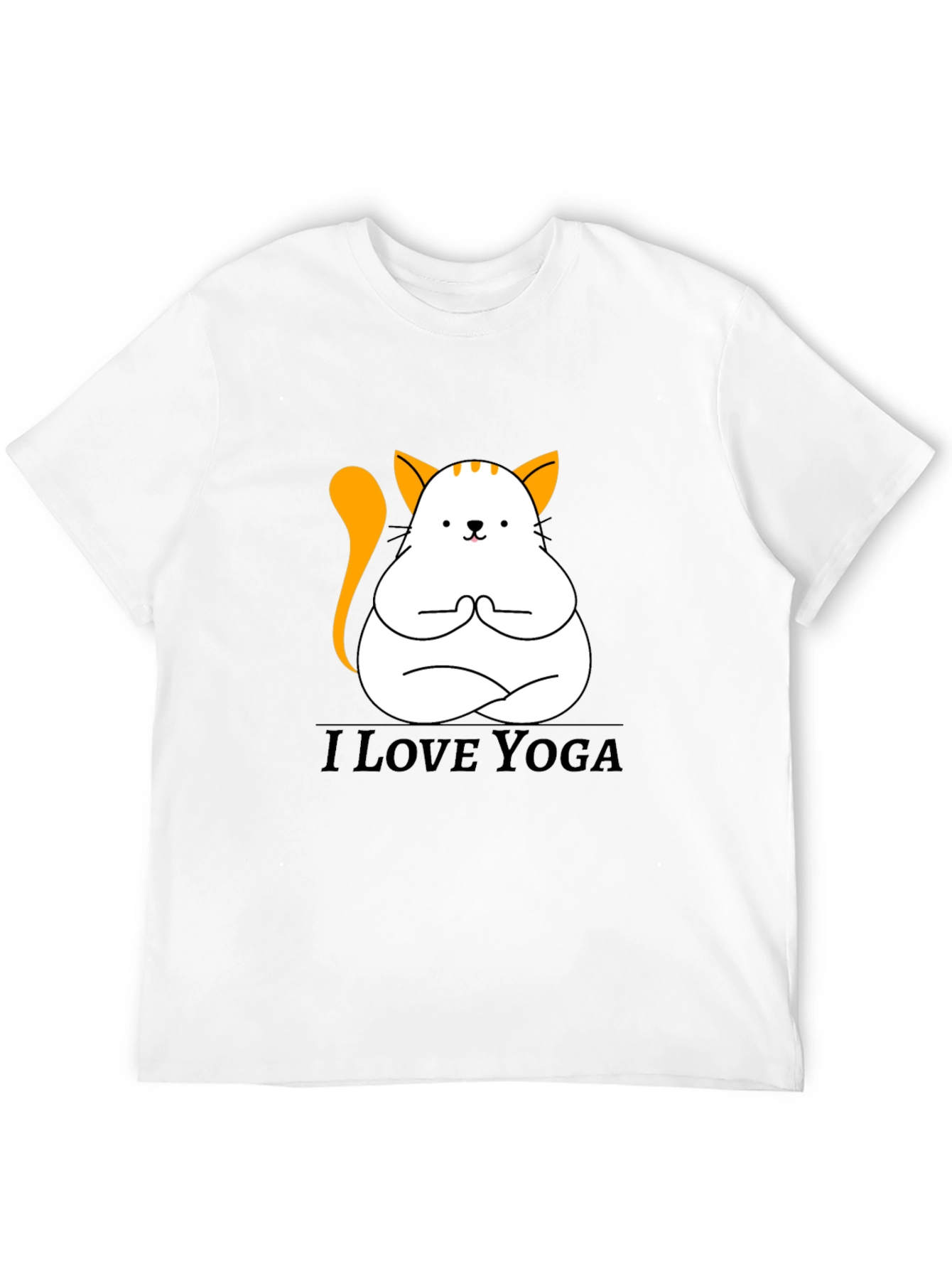 Black Yoga Cat T-Shirt - Meditating Kitten Graphic Tee view 12