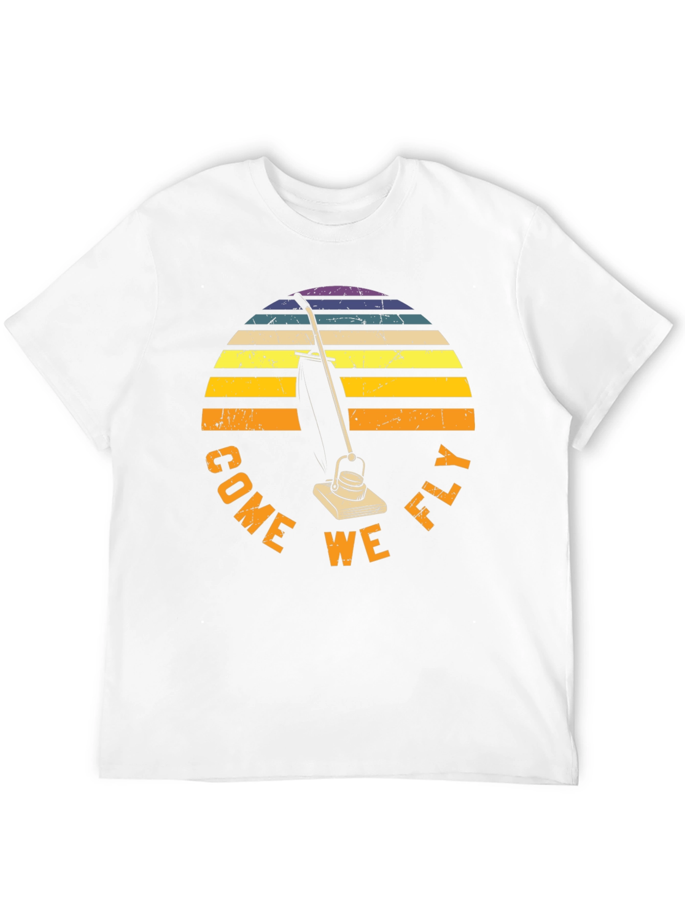 Black Come We Fly Vacuum T-Shirt Retro Sunset Tee view 12