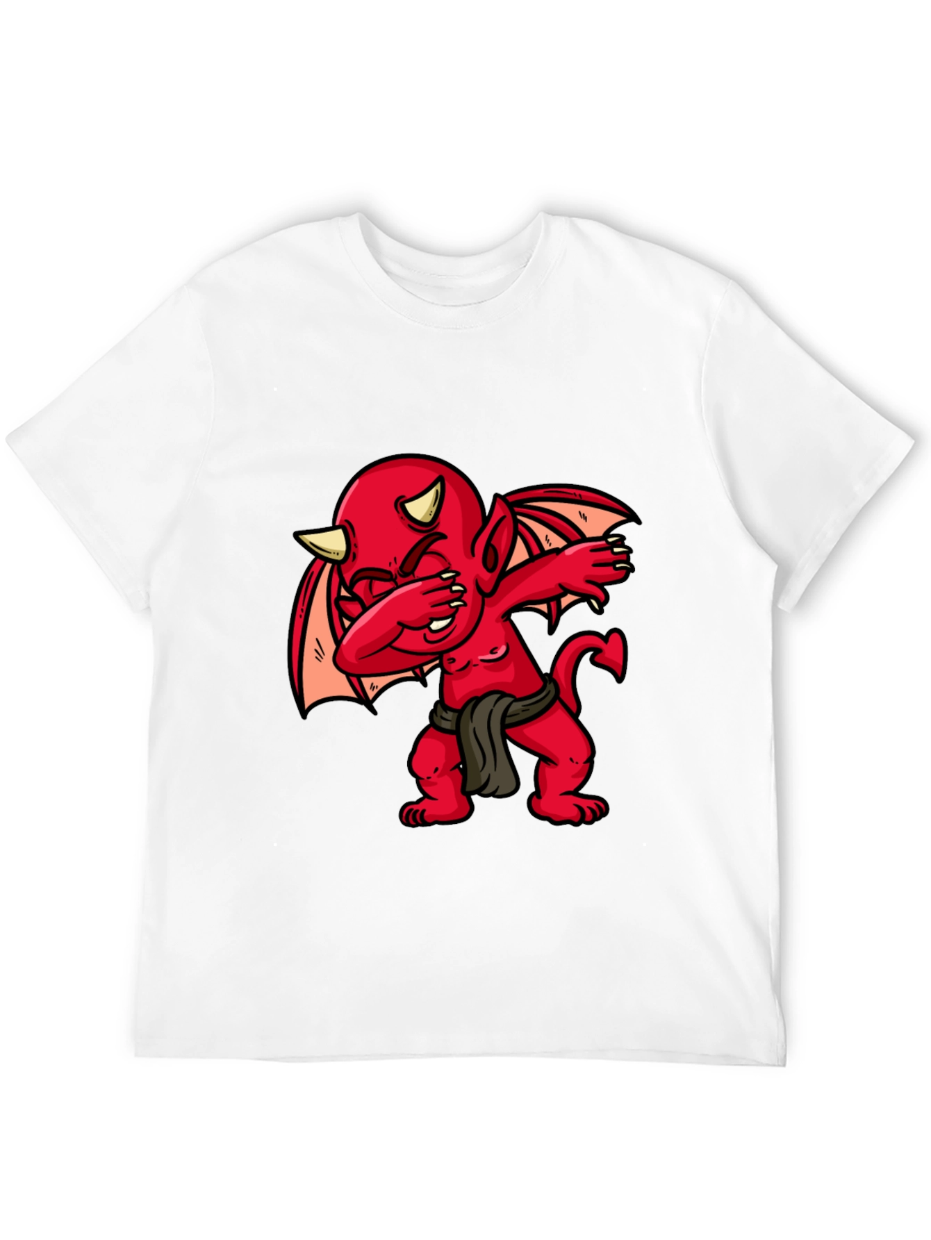 Black Dabbing Devil Graphic Tee - Men's Black T-Shirt view 12