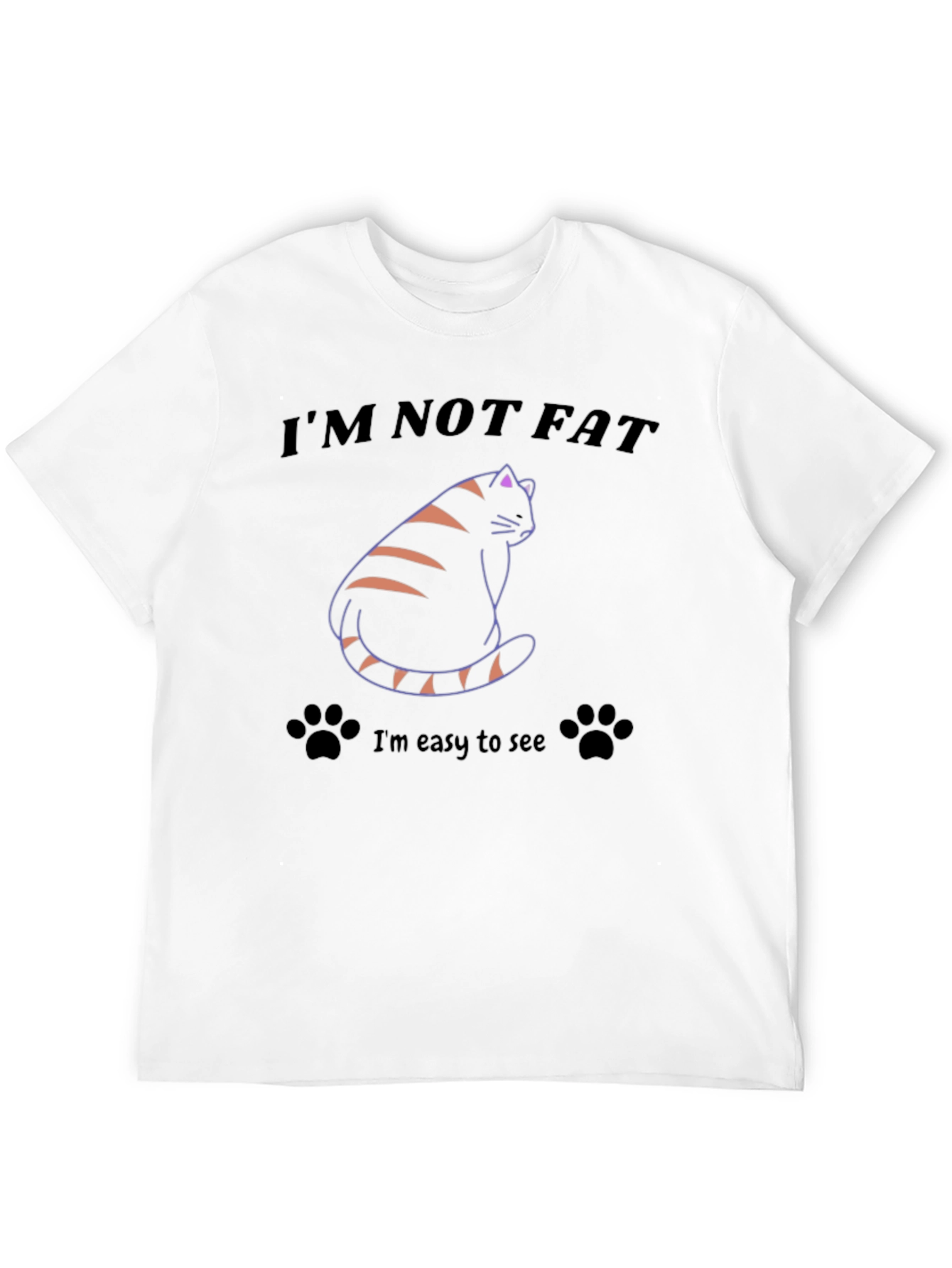 Black I'm Not Fat T-Shirt Funny Cat Tee view 12