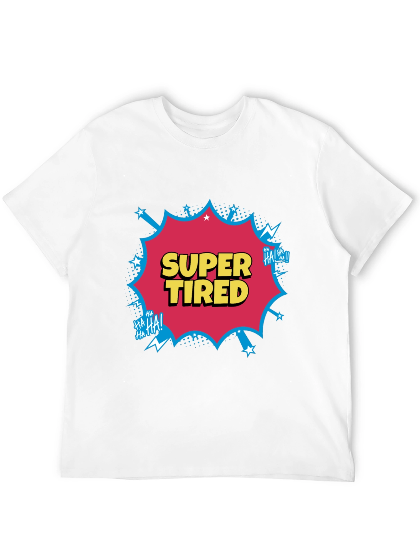 Black Super Tired Comic Graphic T-Shirt view 12