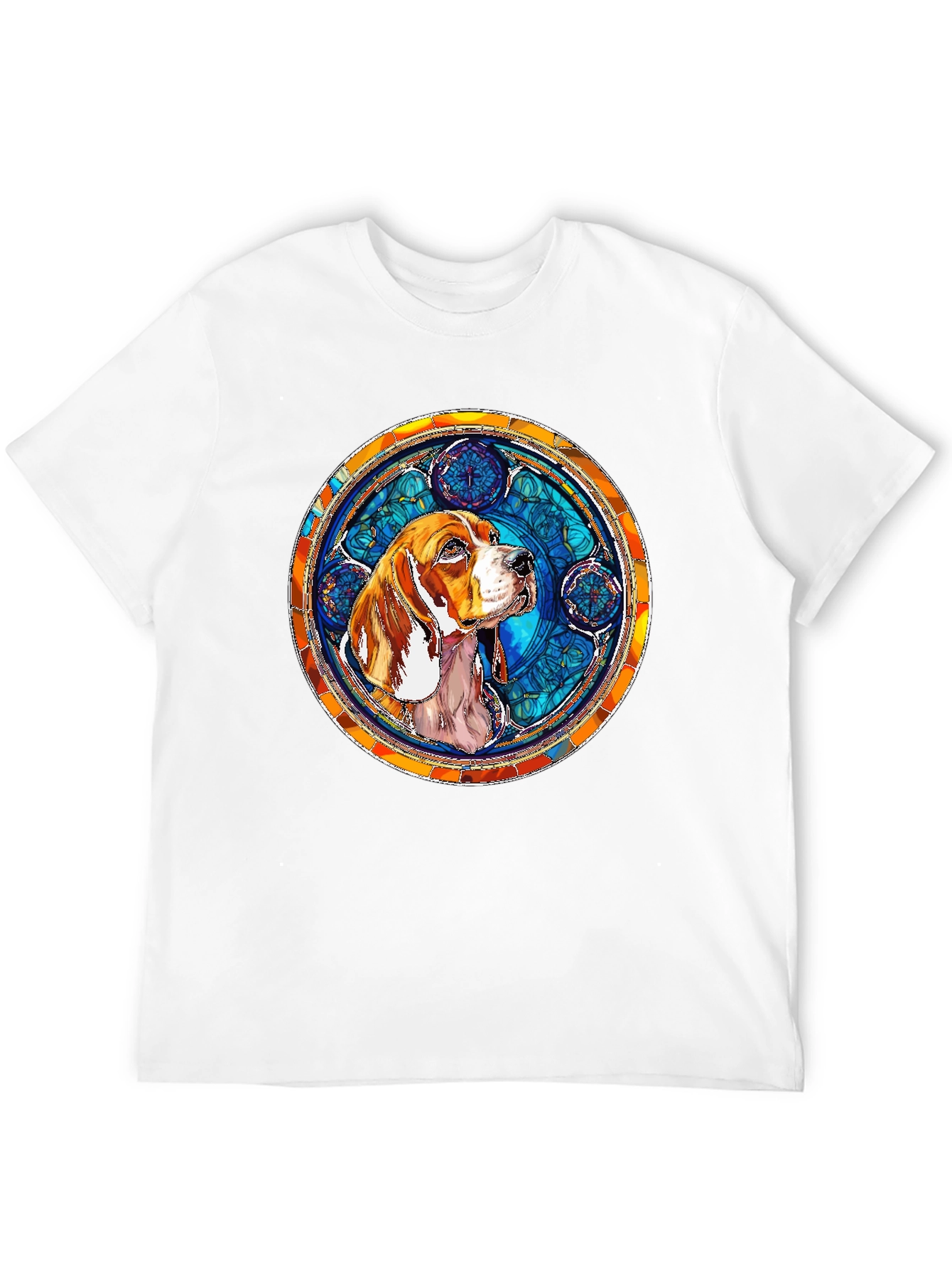 Black Dog Stained Glass Style Graphic Tee view 12