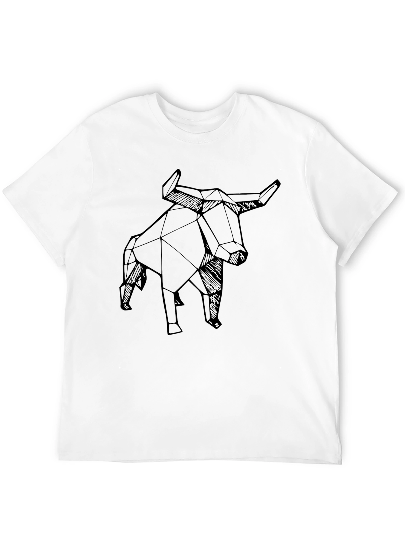 Black Geometric Bull T-Shirt - Modern Design view 12