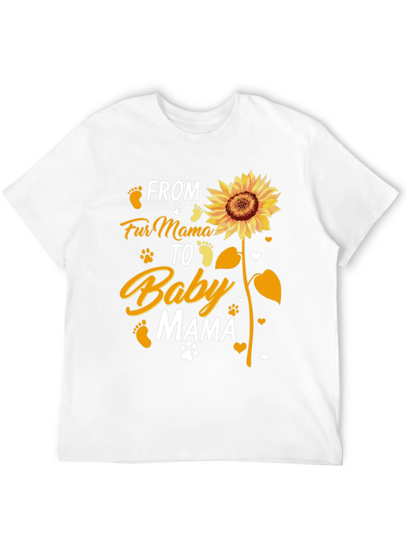 Black Fur Mama to Baby Mama Sunflower Graphic T-Shirt view 12