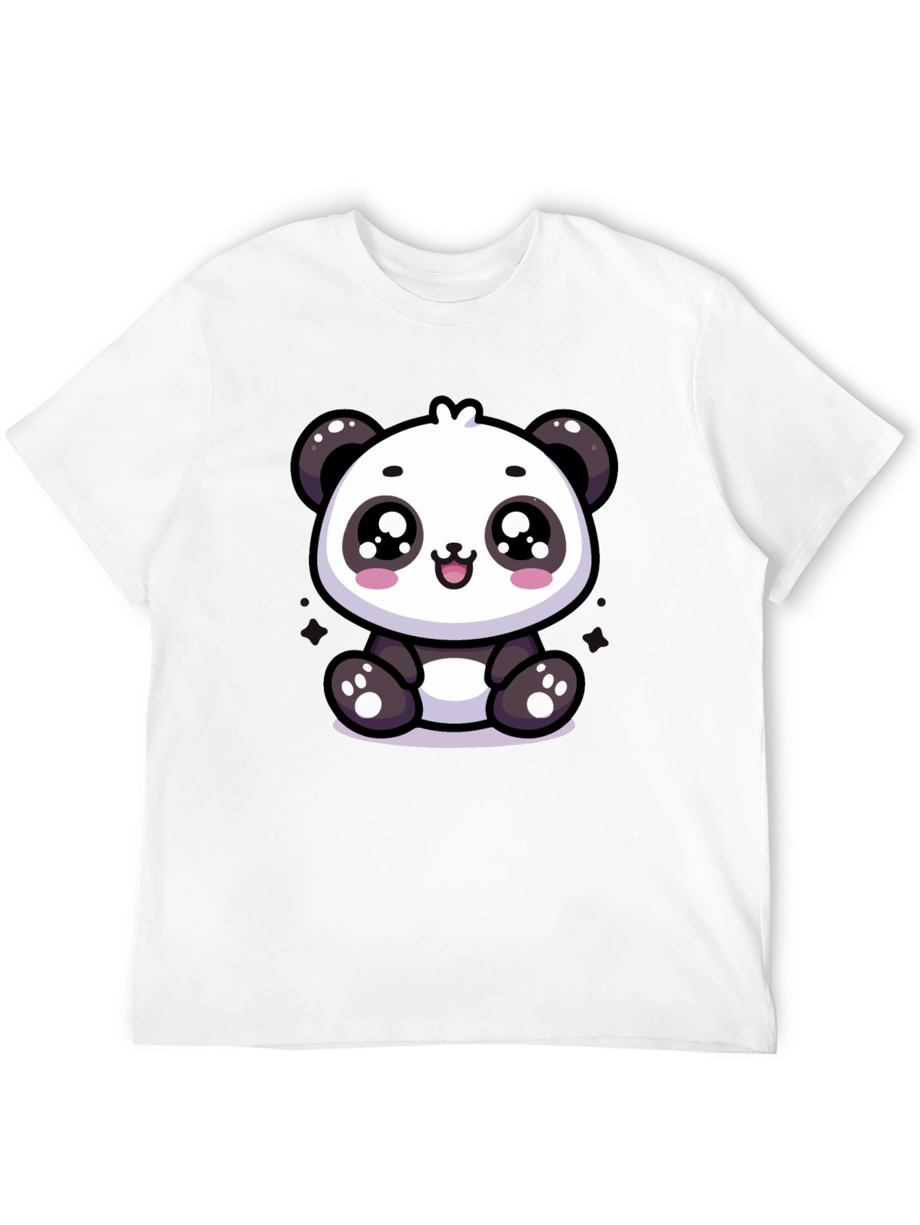 Black Cute Panda Graphic Tee - Soft Cotton Blend view 12