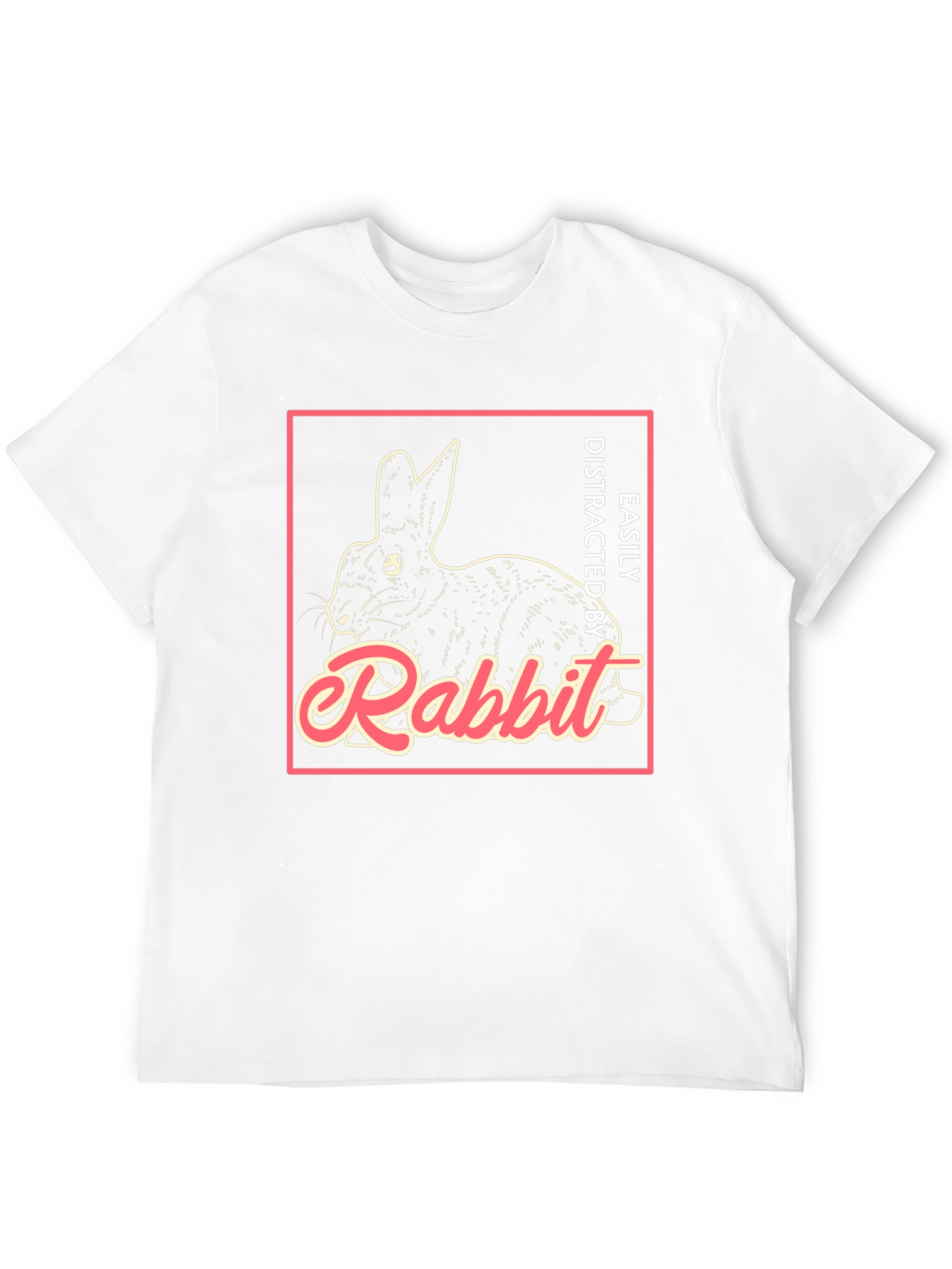 Black Easily Distracted by Rabbit T-Shirt view 12