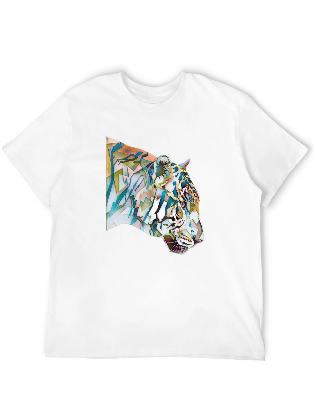 Black Abstract Tiger Graphic Tee - Cool Men's T-Shirt view 12
