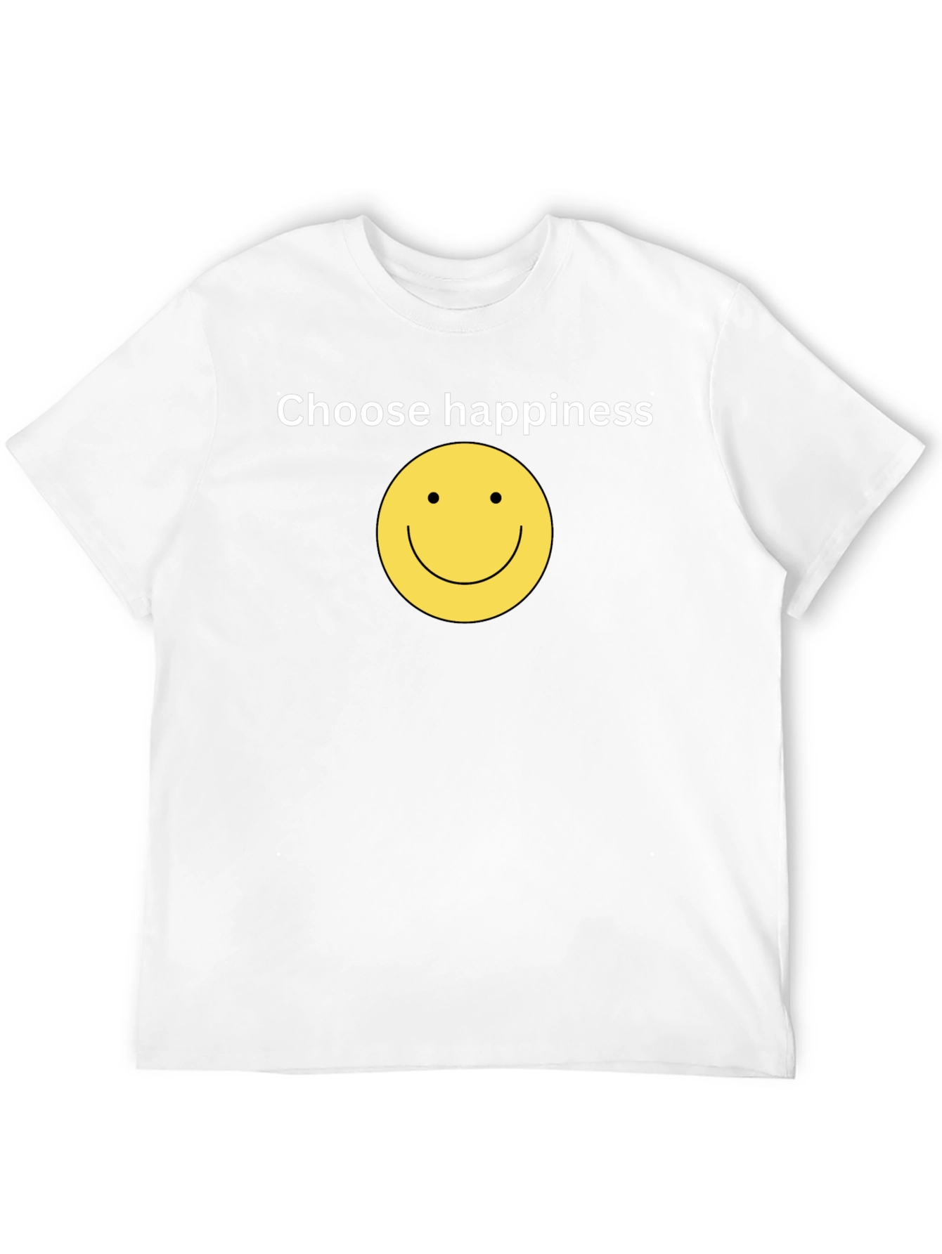 Black Choose Happiness Black T-Shirt - Smiley Face Design view 12