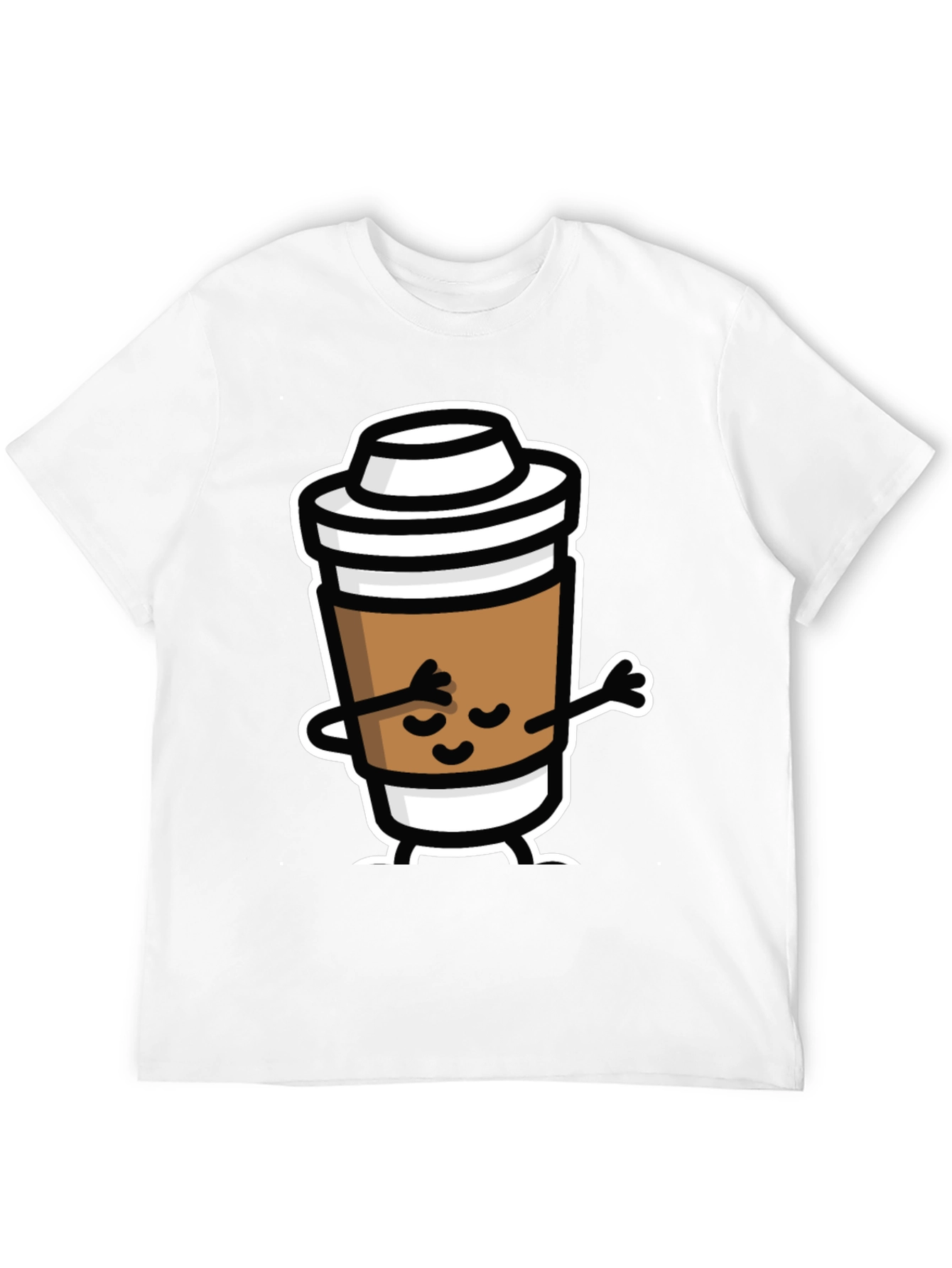 Black Dabbing Coffee Cup Black T-Shirt view 12