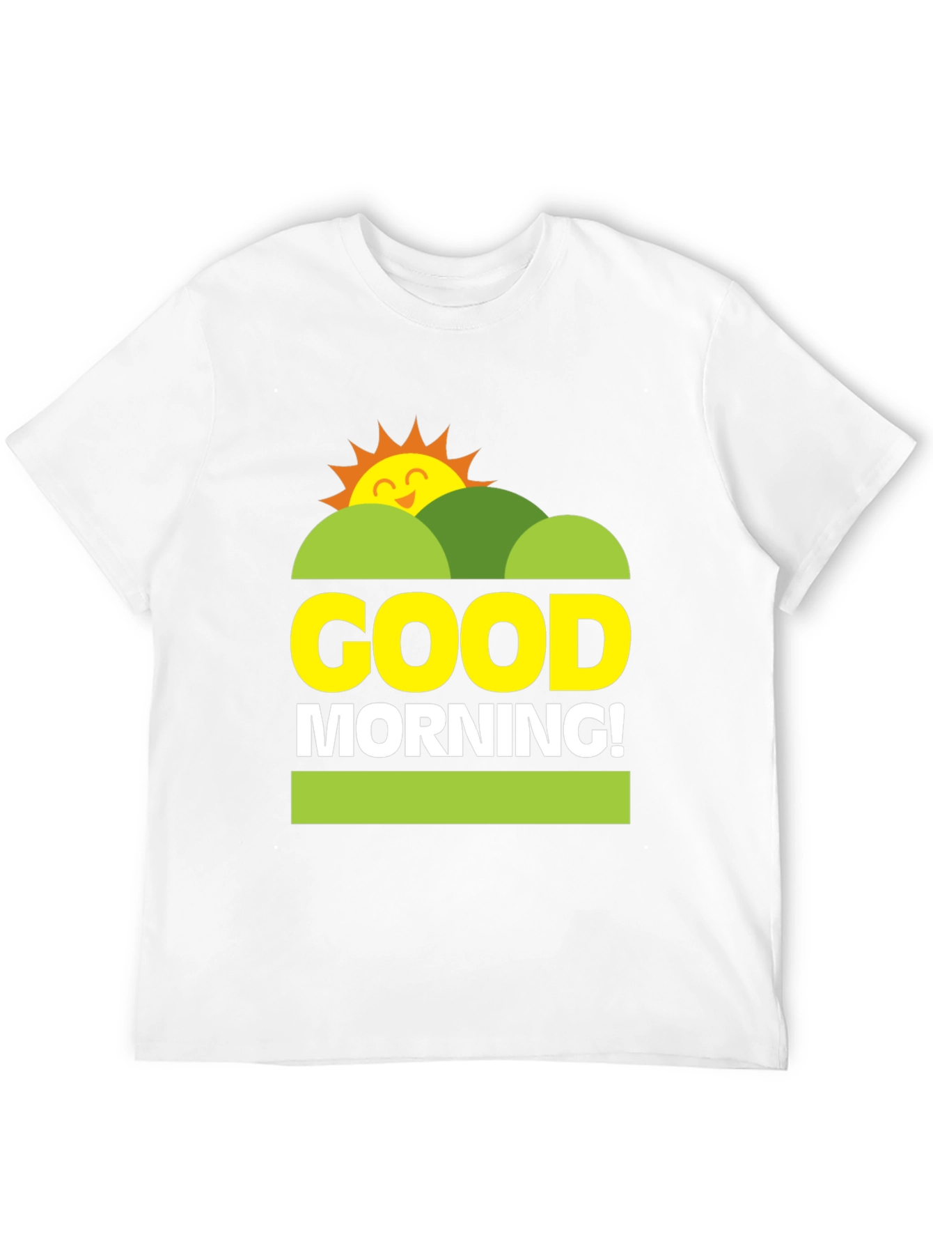 Black Good Morning Graphic Tee - Unisex Black T-Shirt view 12