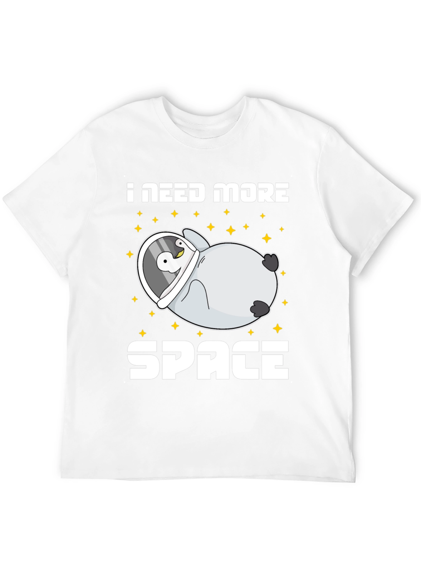 Black I Need More Space Penguin Astronaut T-Shirt view 12