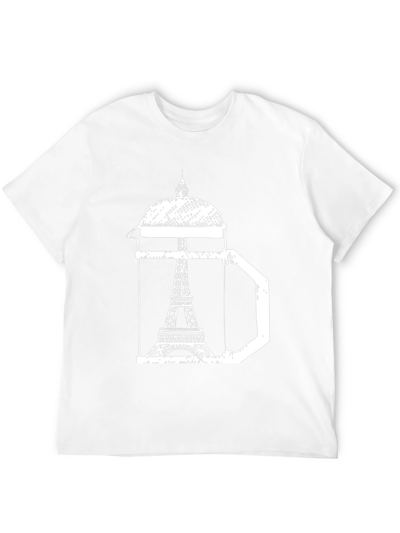 Black Eiffel Tower Coffee Press T-Shirt - Paris Graphic Tee view 12