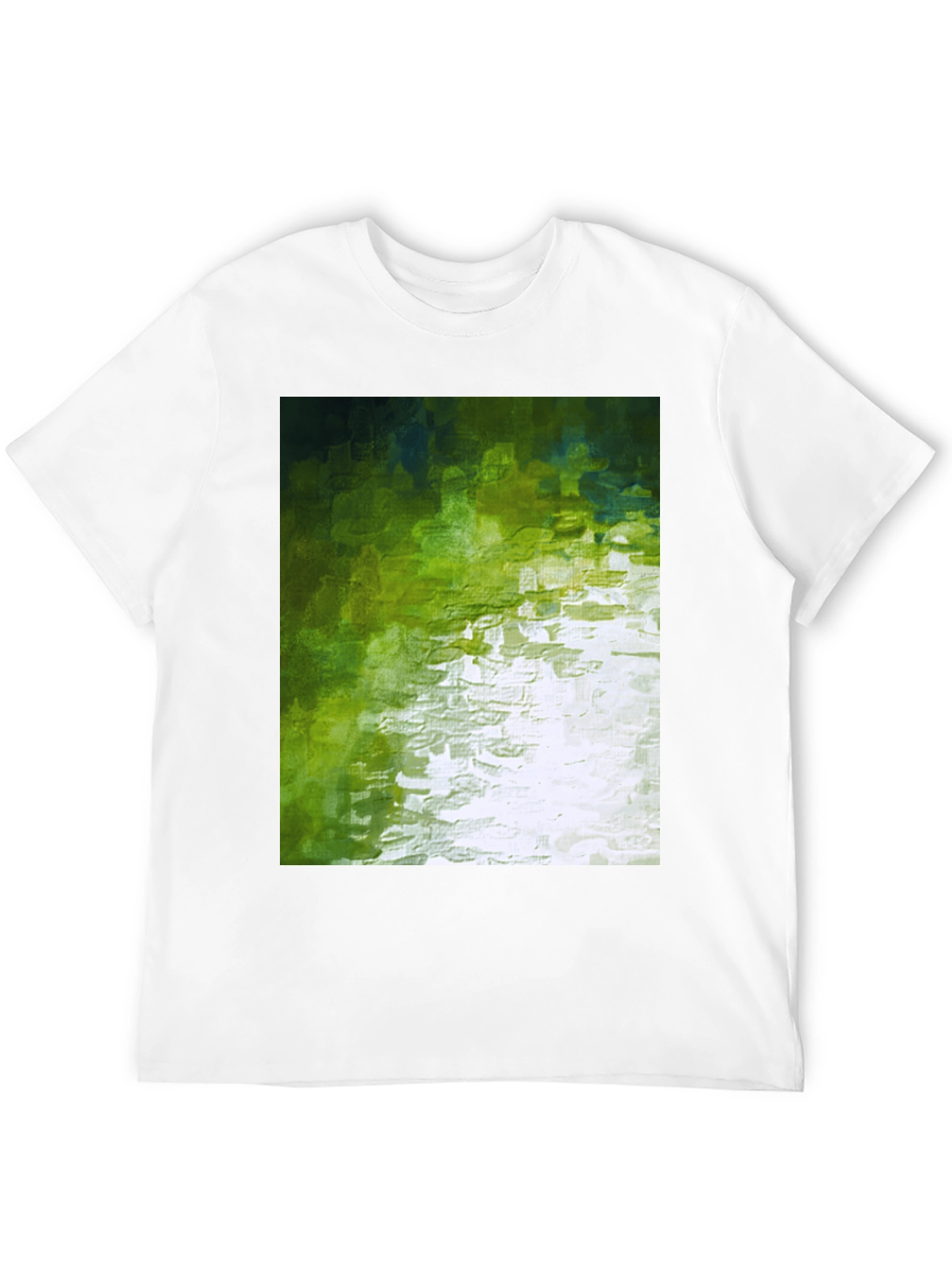 Black Abstract Green Graphic Print Crewneck T-Shirt view 12