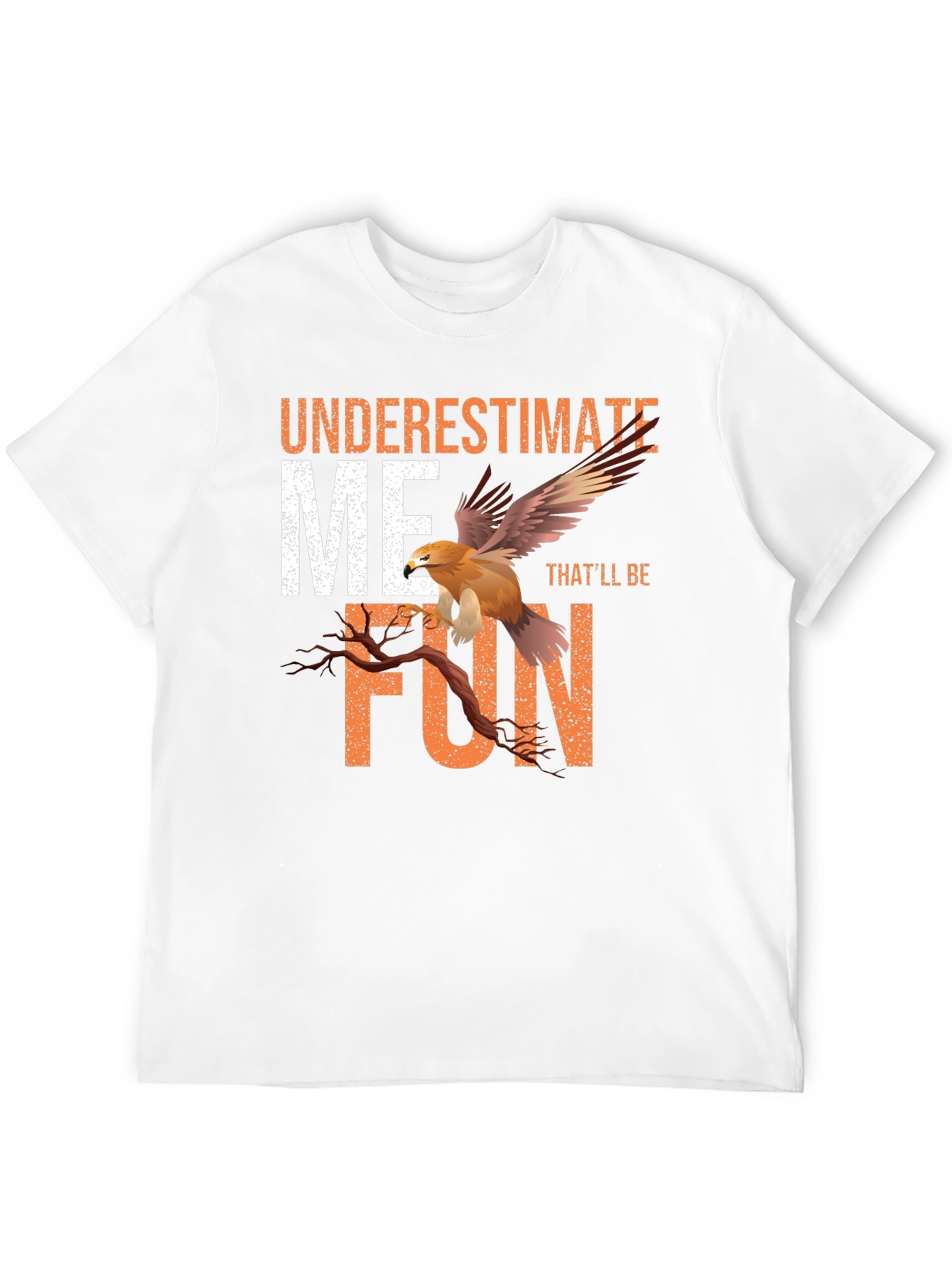 Black Underestimate Me T-Shirt with Eagle Design view 12