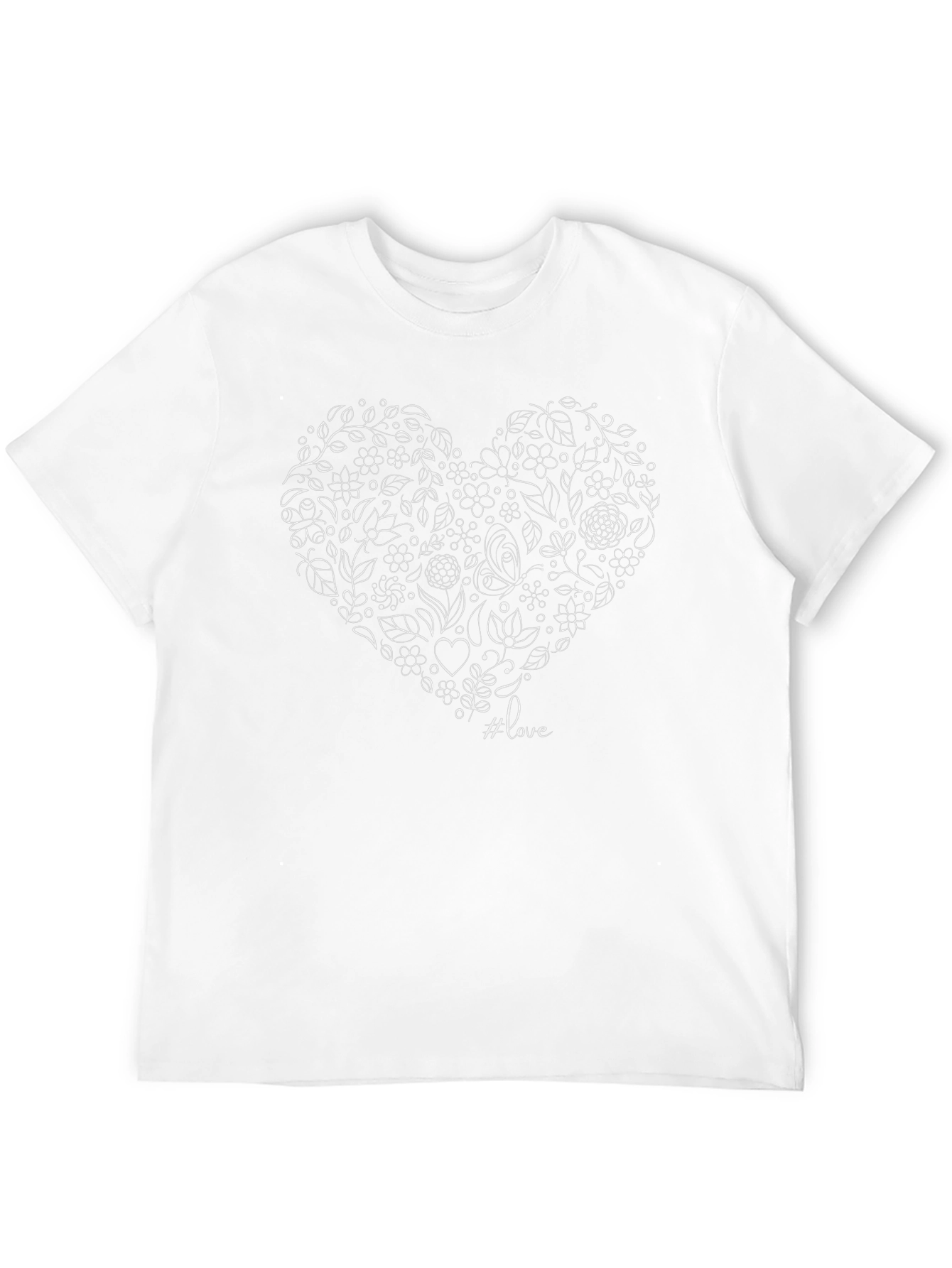 Black Floral Heart Graphic Tee - Love Design view 12