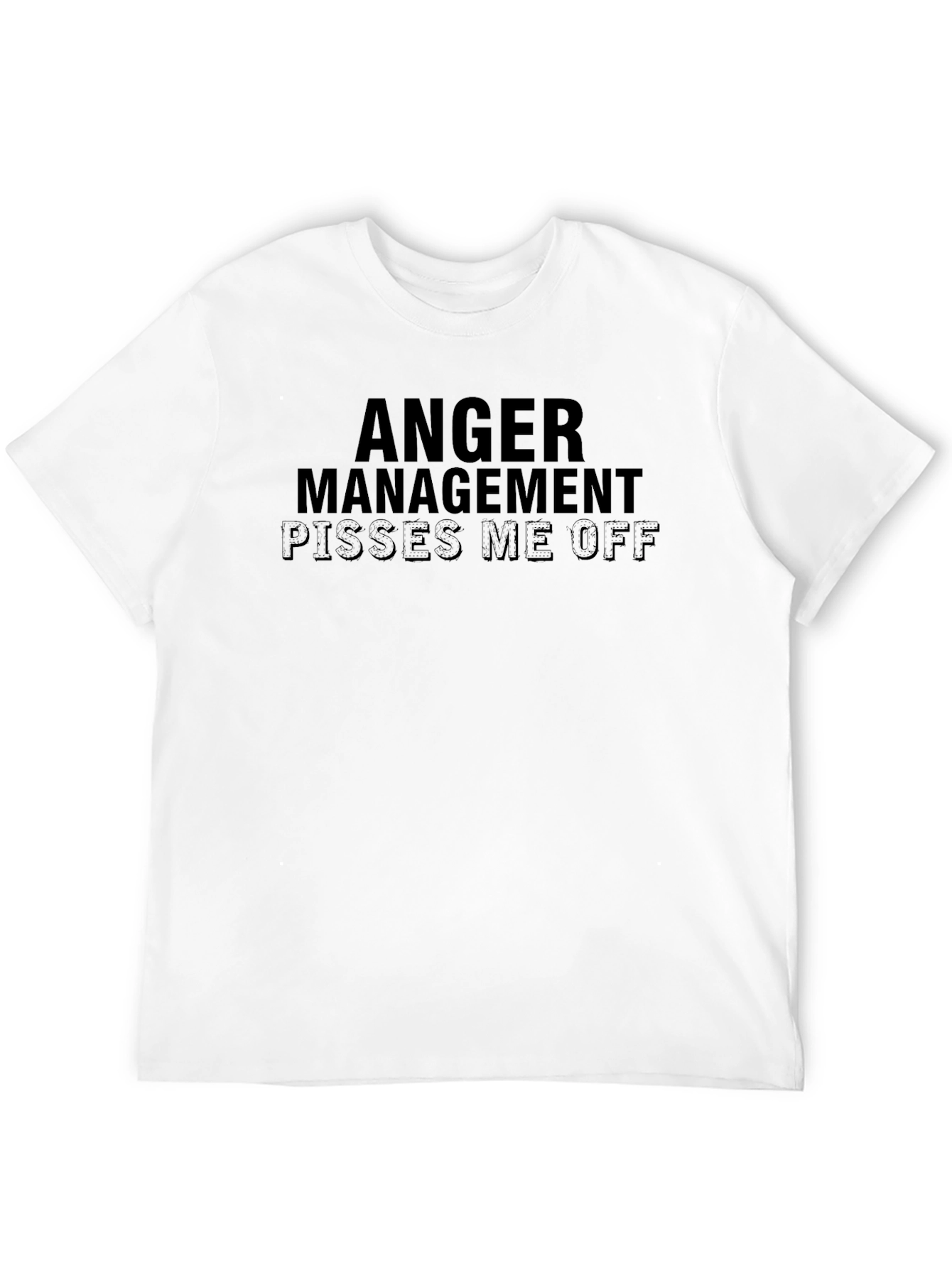Black Anger Management Pisses Me Off Slogan T-Shirt view 12