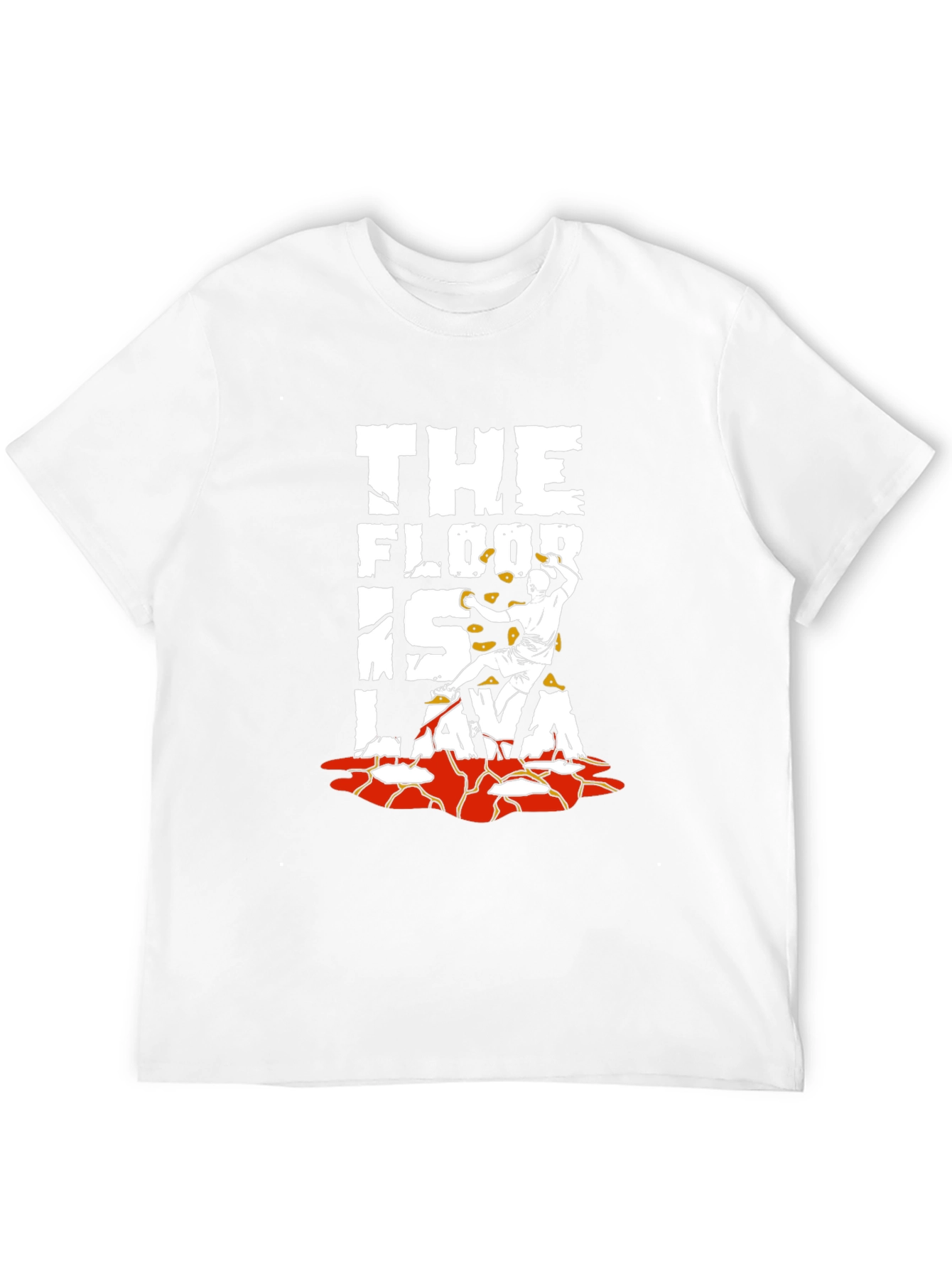 Black The Floor is Lava Graphic Tee - Rock Climbing Design view 12