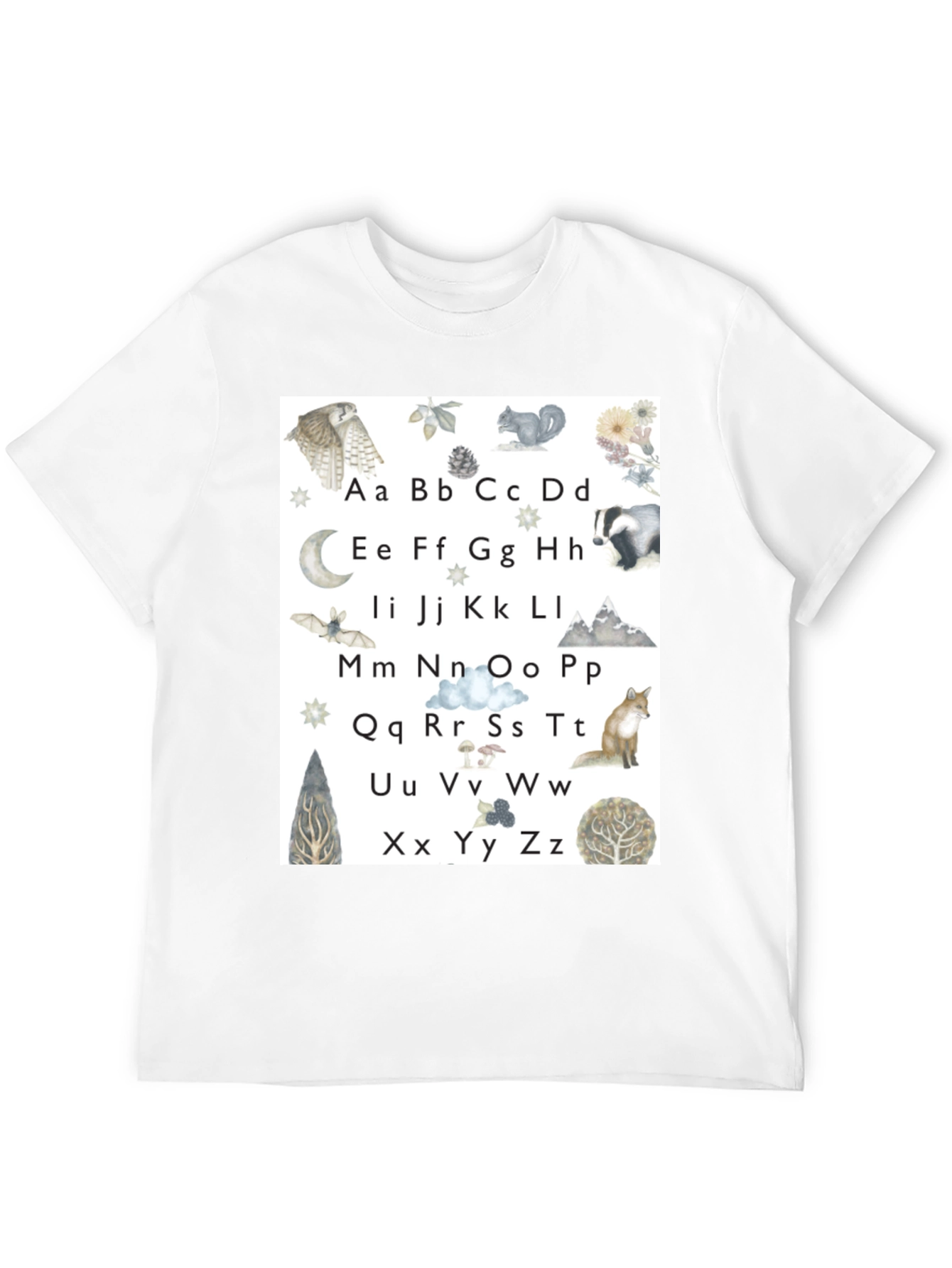 Black Alphabet Animal Black T-Shirt view 12
