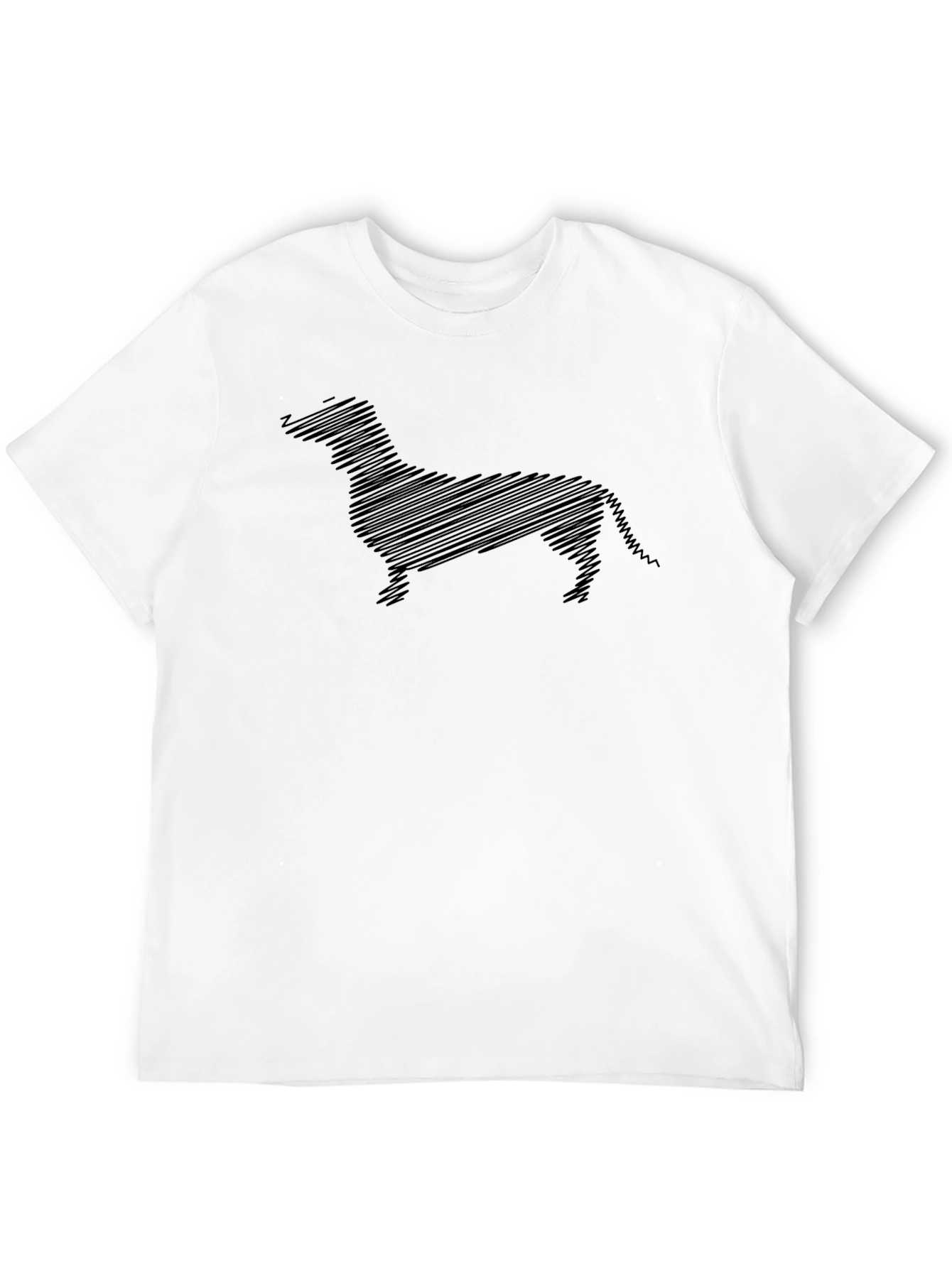 Black Dachshund Sketch Black T-Shirt - Unique Dog Lover Tee view 12