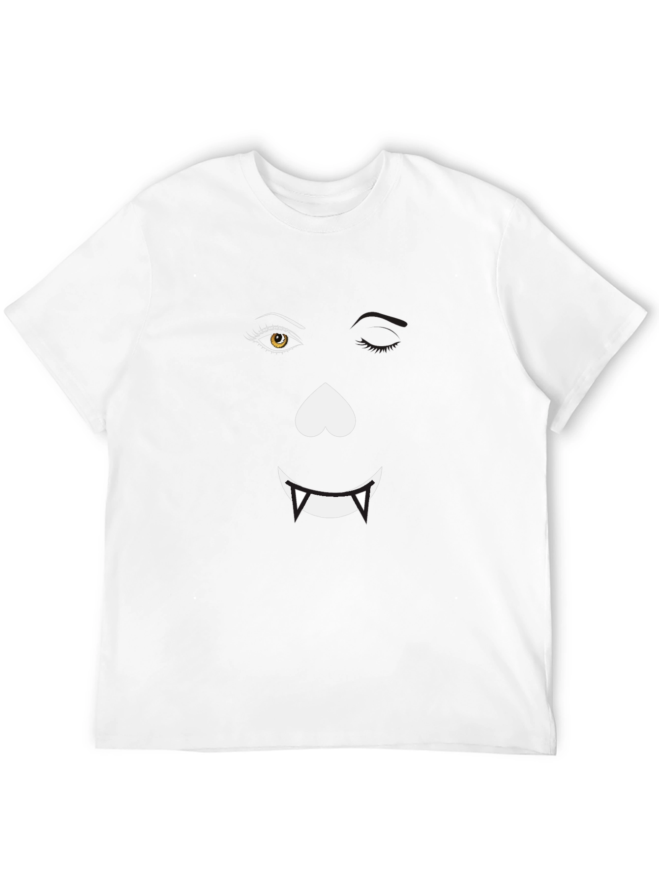 Black Funny Vampire Face Graphic Black T-Shirt view 12