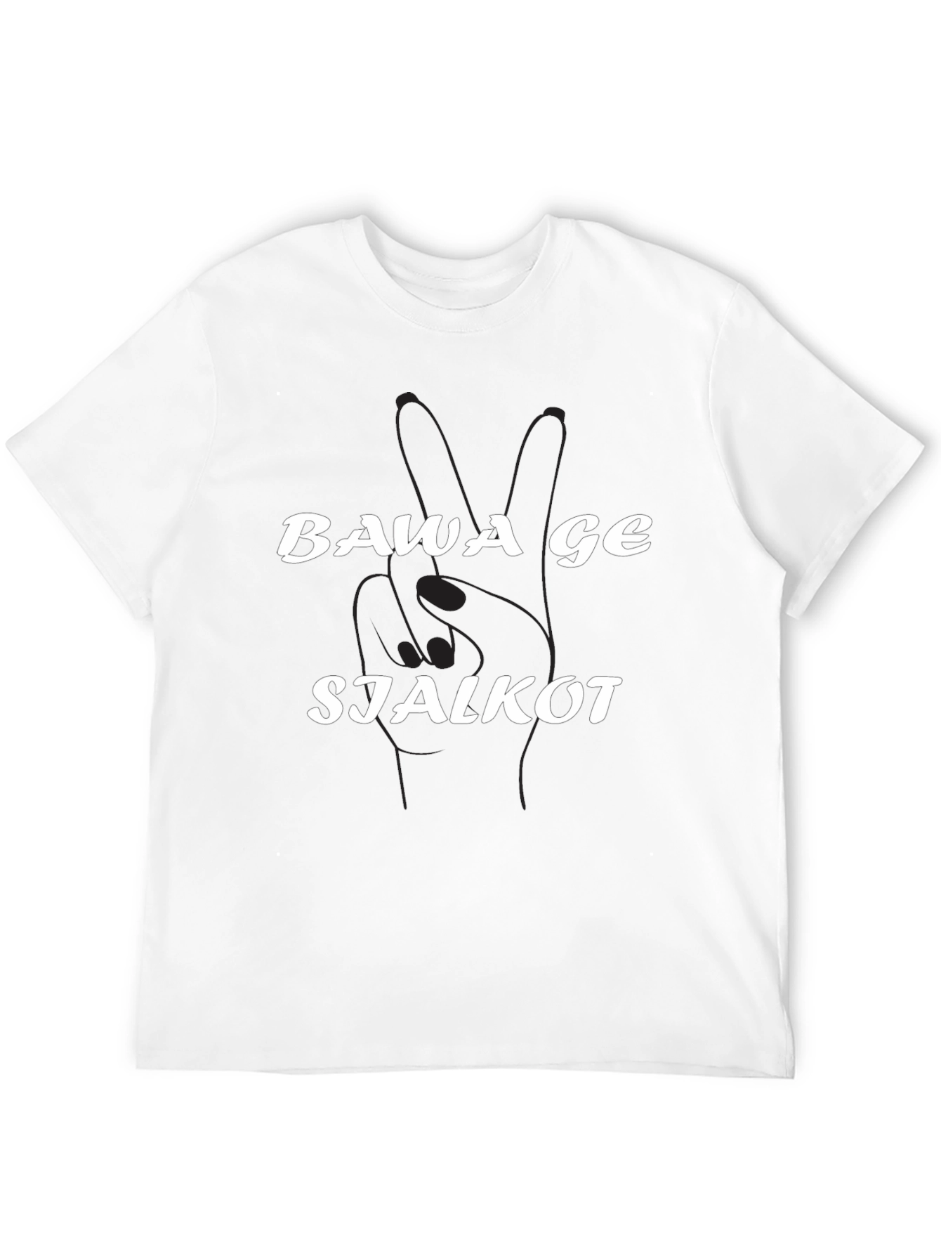 Black Bawa Ge Sjalkot Black Graphic Tee - Peace Sign T-Shirt view 12