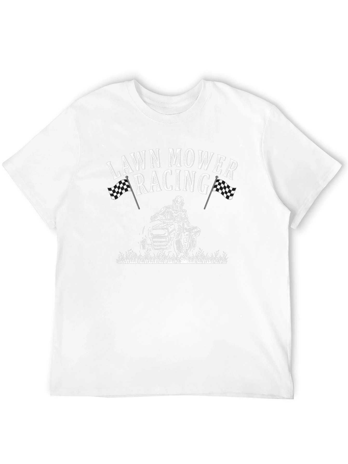 Black Lawn Mower Racing Graphic T-Shirt view 12
