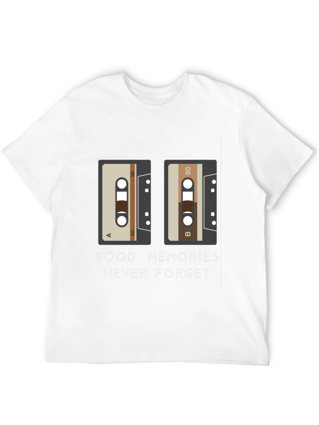 Black Good Memories Never Forget Cassette Tape T-Shirt view 12