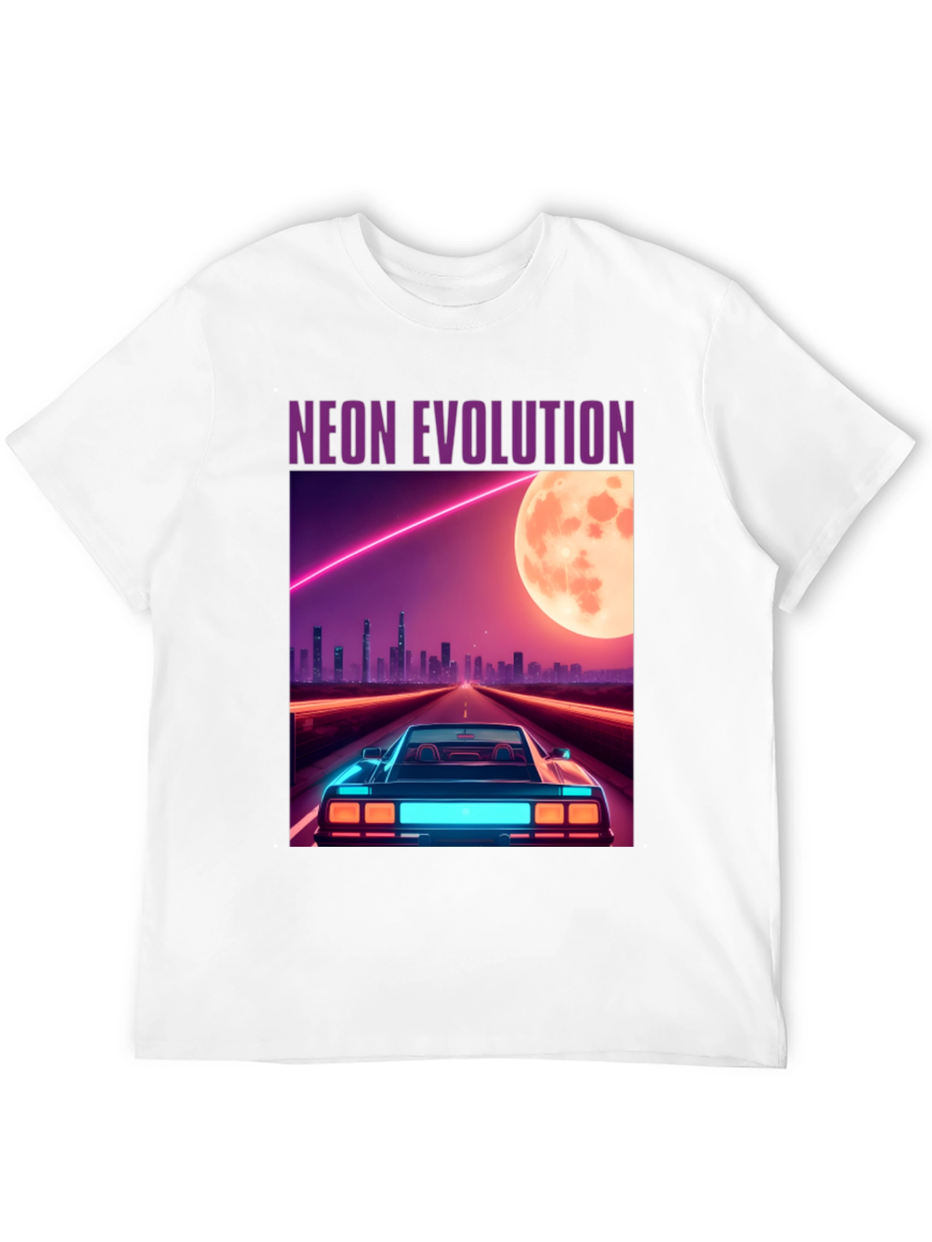 Black Neon Evolution Car Graphic Tee - Retro Style view 12