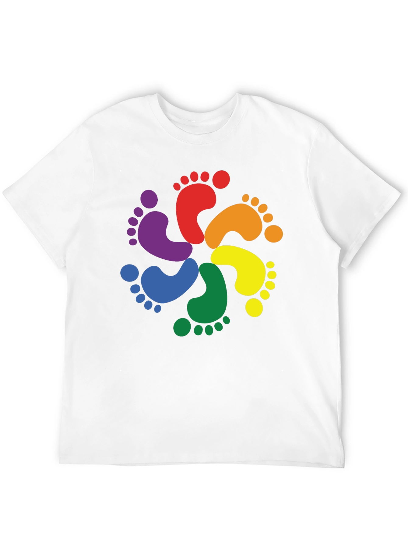 Black Rainbow Footprint T-Shirt - Pride Apparel view 12