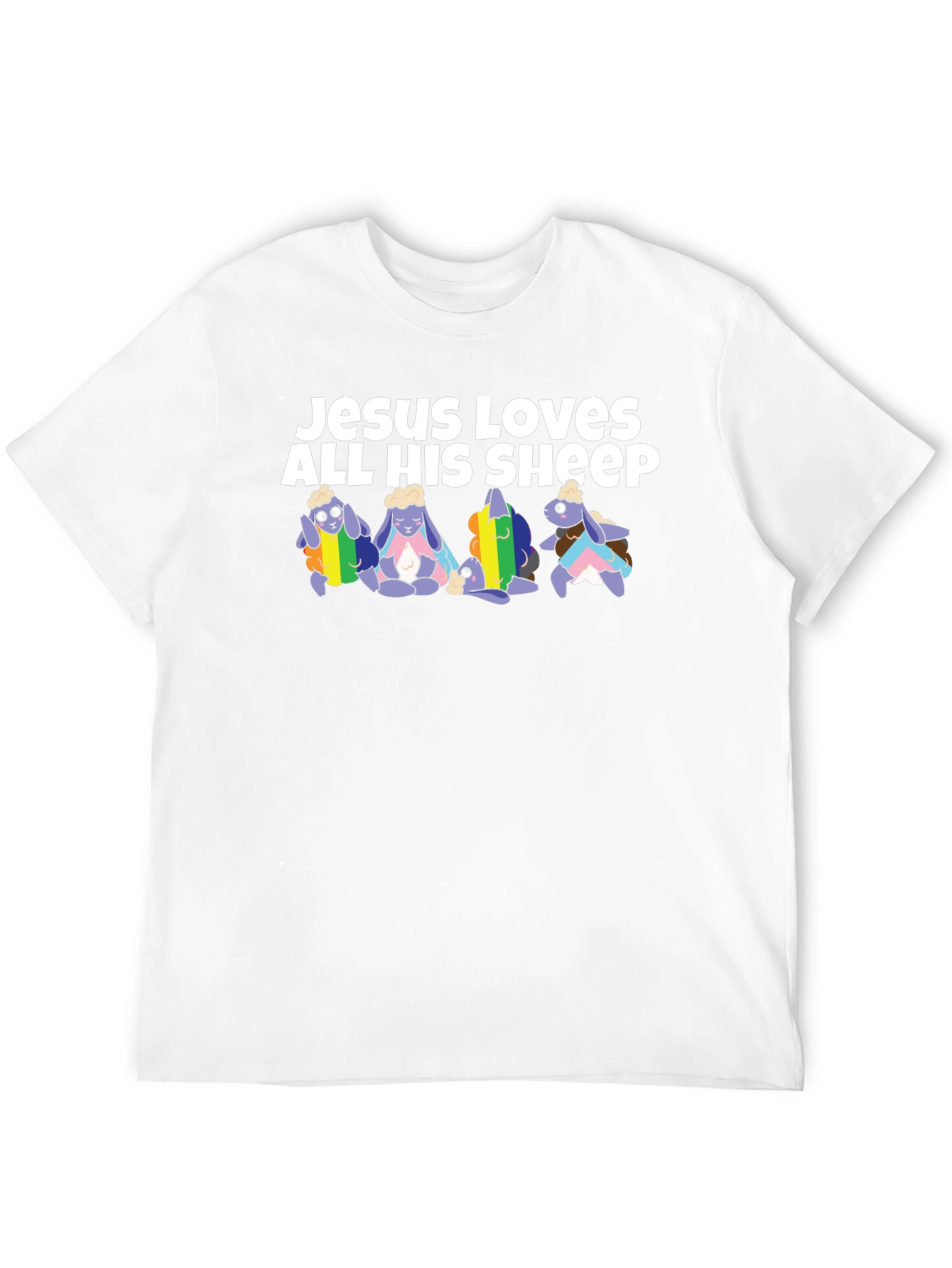 Black Jesus Loves All His Sheep Graphic T-Shirt view 12