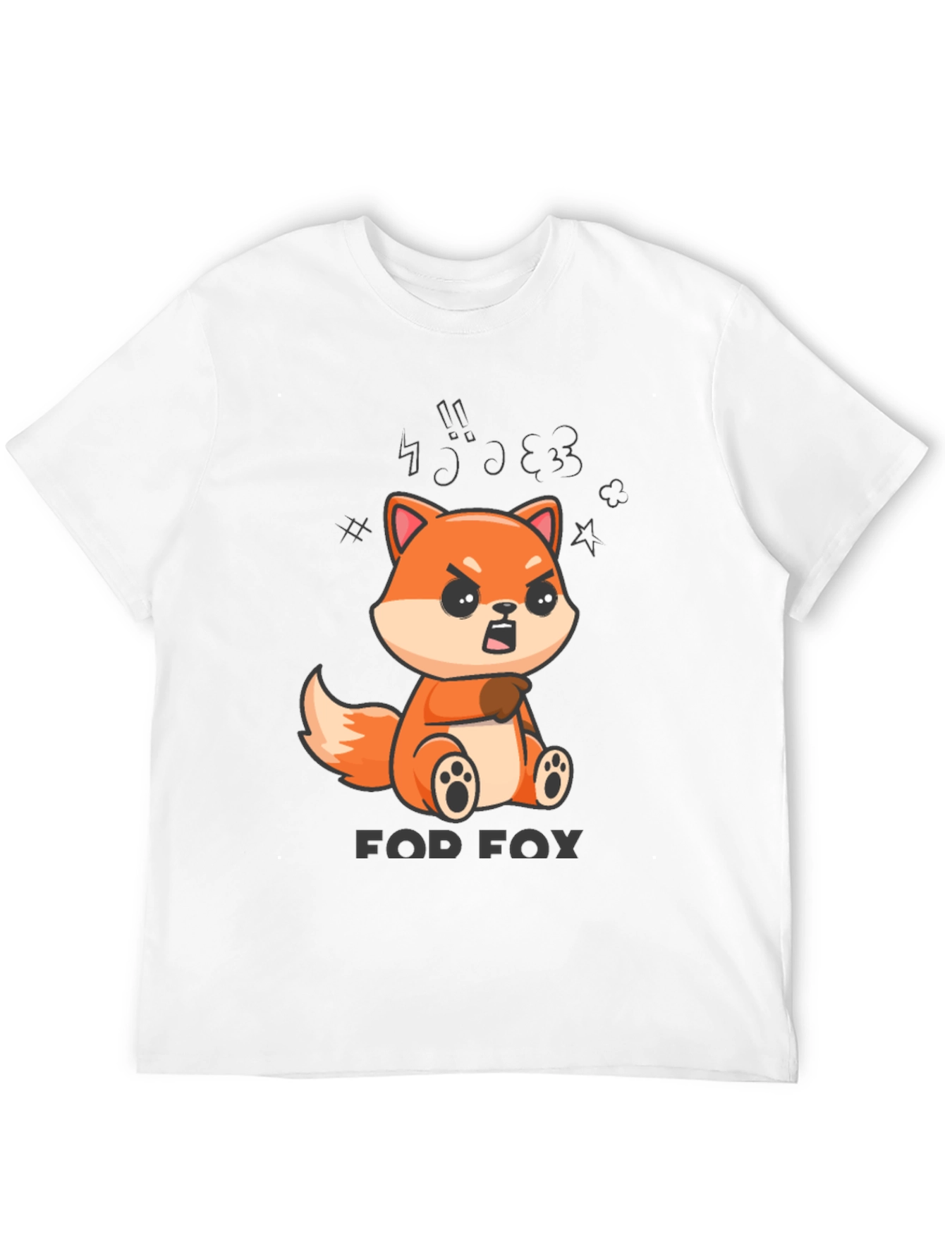 Black FOD FOX T-Shirt - Angry Fox Cartoon Tee view 12