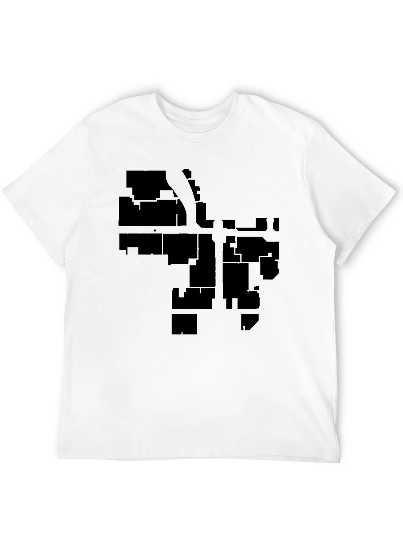 Black Urban Grid Black T-Shirt - Cityscape Style view 12