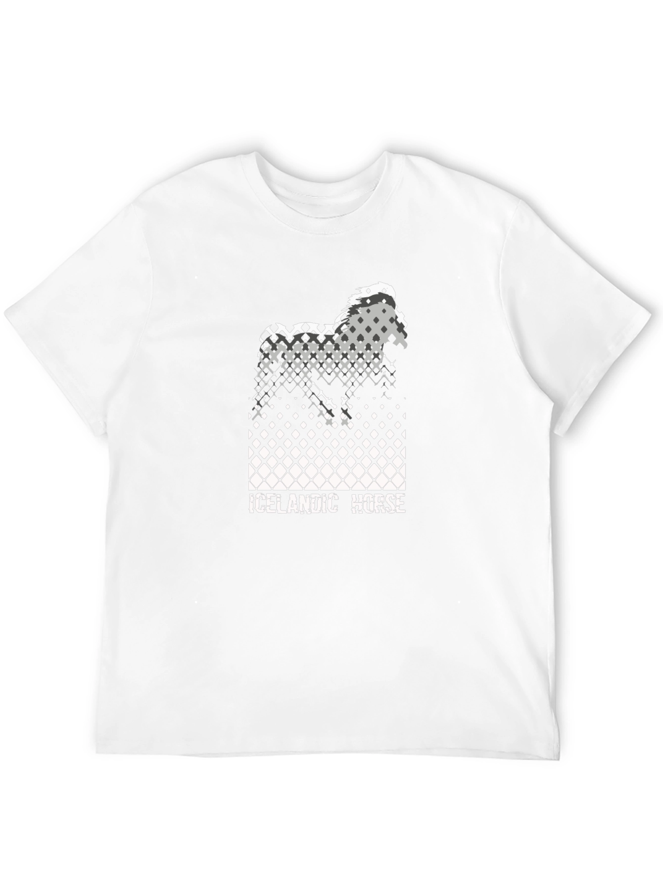 Black Icelandic Horse Graphic Tee - Black Cotton T-Shirt view 12