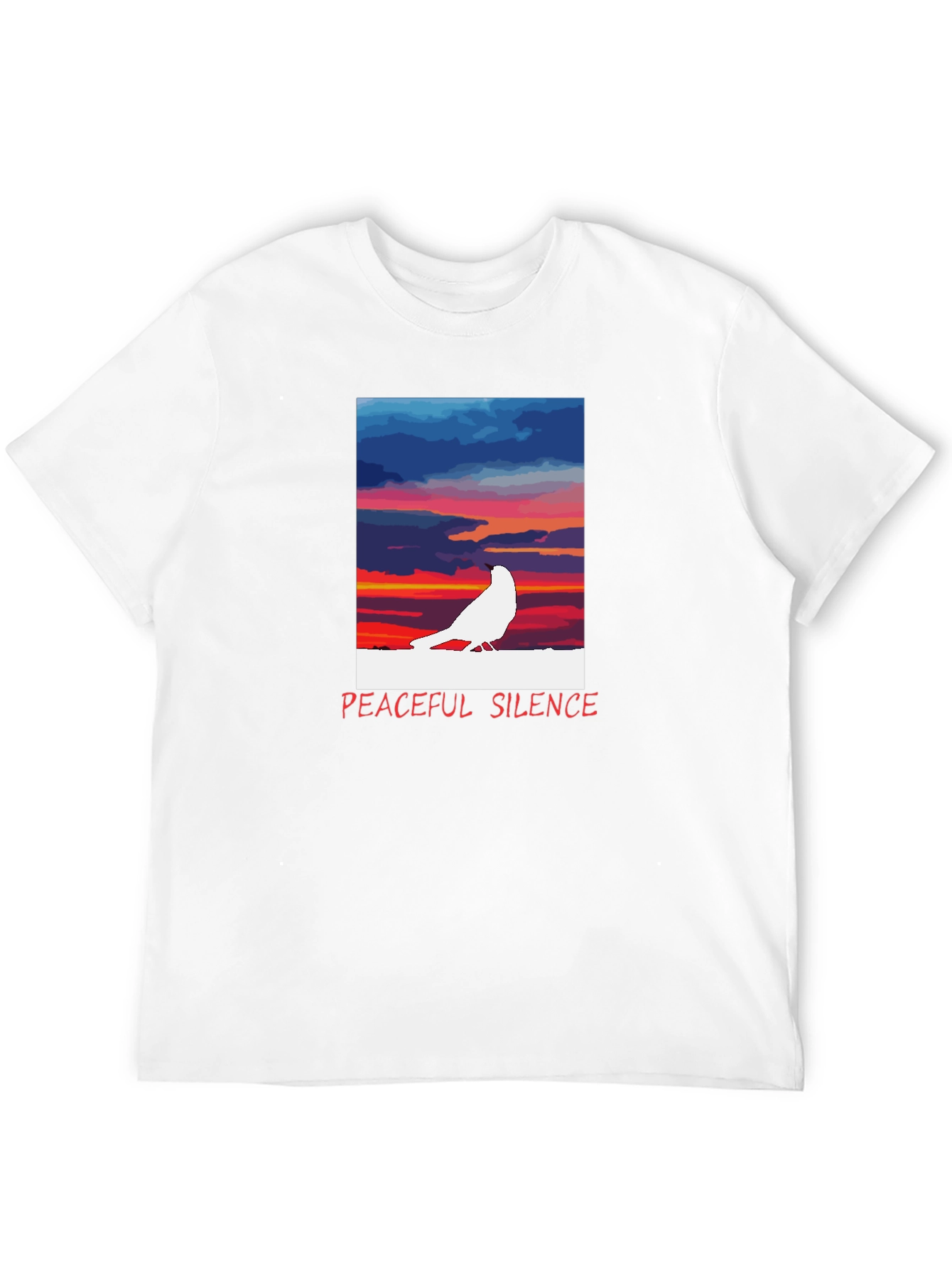 Black Peaceful Silence Graphic T-Shirt view 12