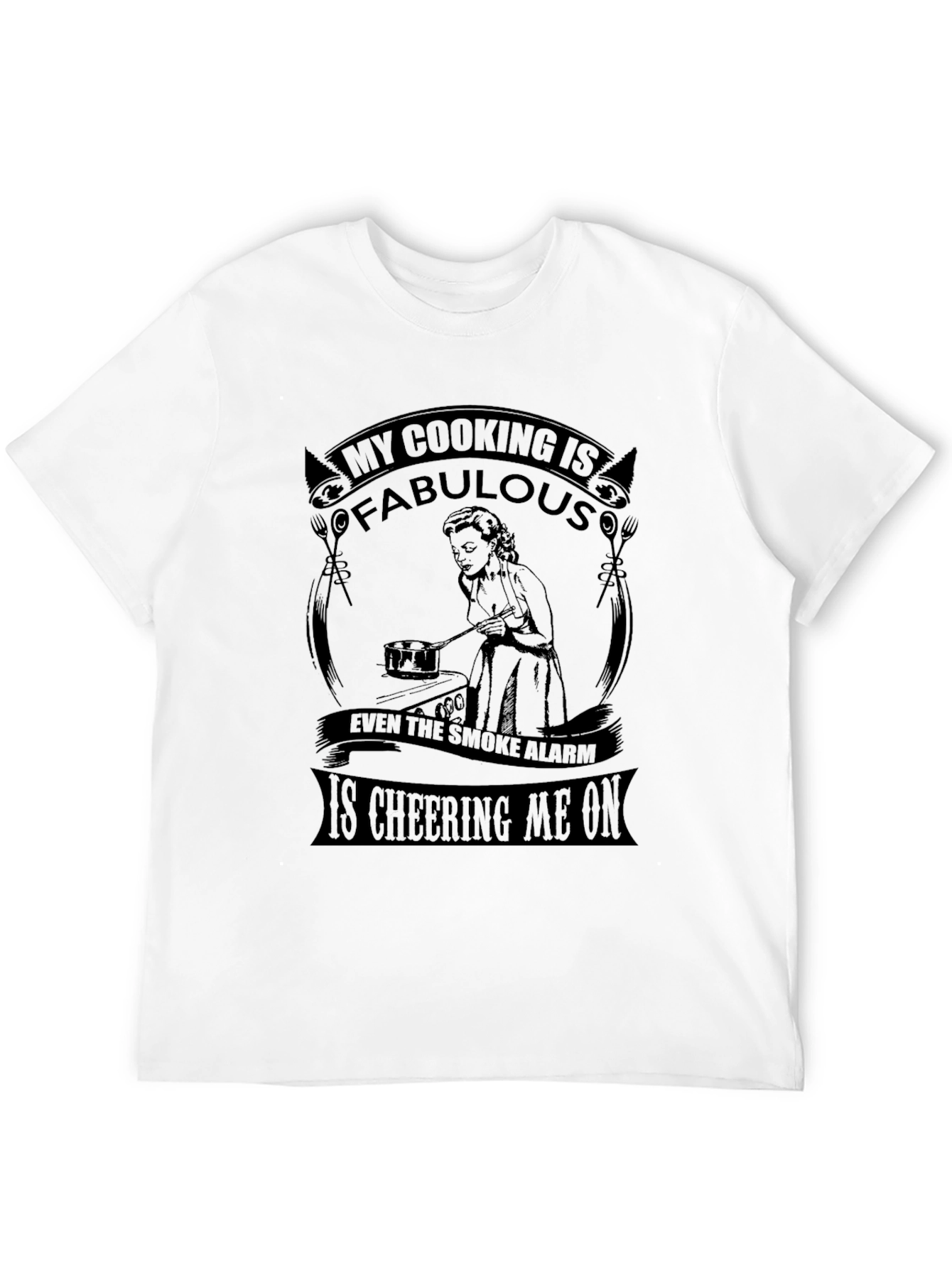 Black Funny Cooking T-Shirt - My Cooking is Fabulous view 12