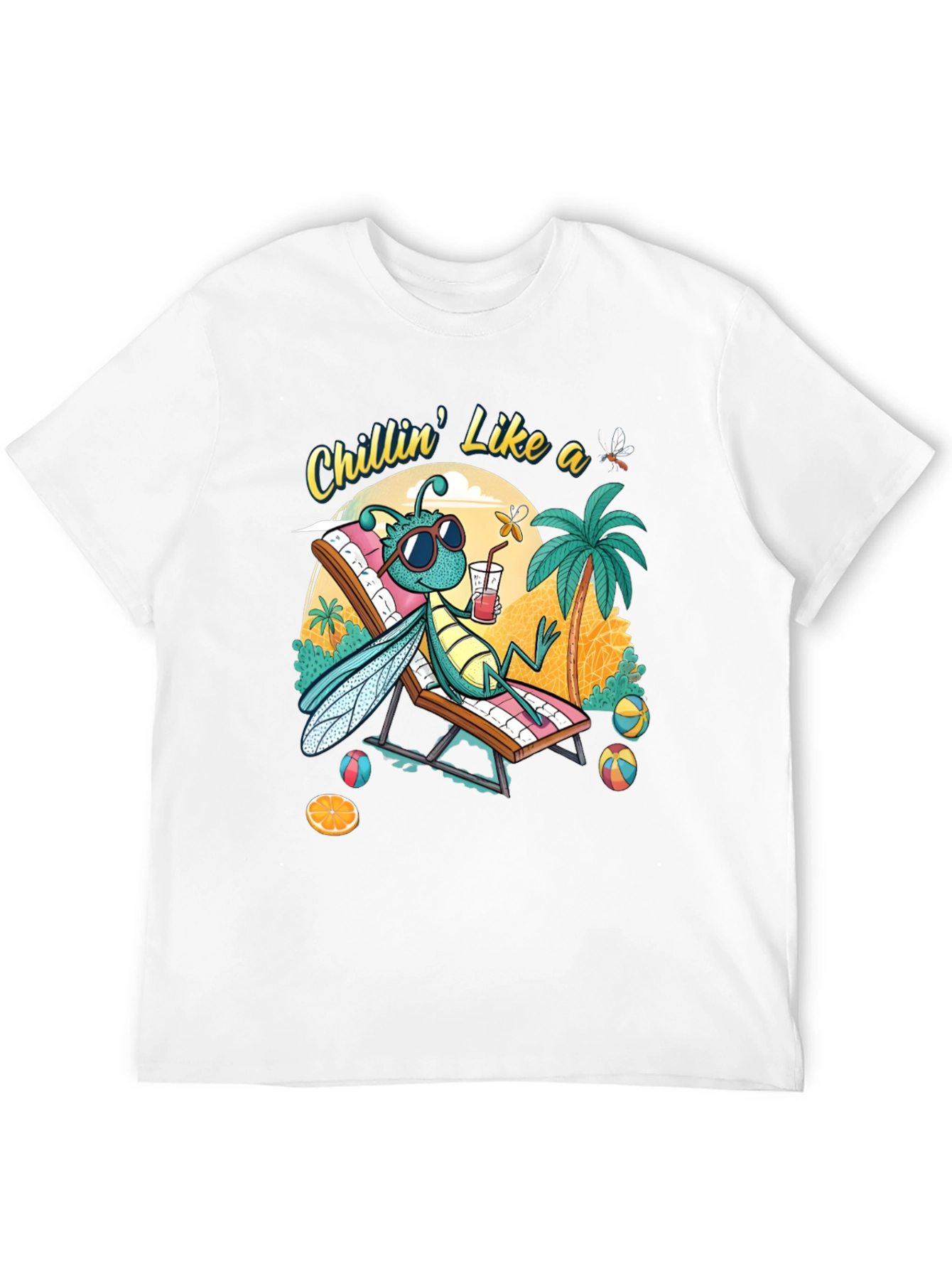 Black Chillin' Bug Graphic T-Shirt - Summer Vibes view 12