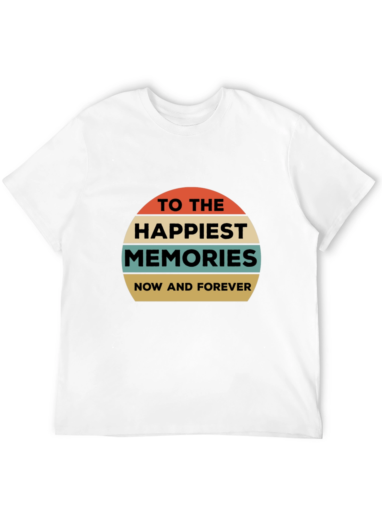 Black Happiest Memories Retro Graphic T-Shirt view 12