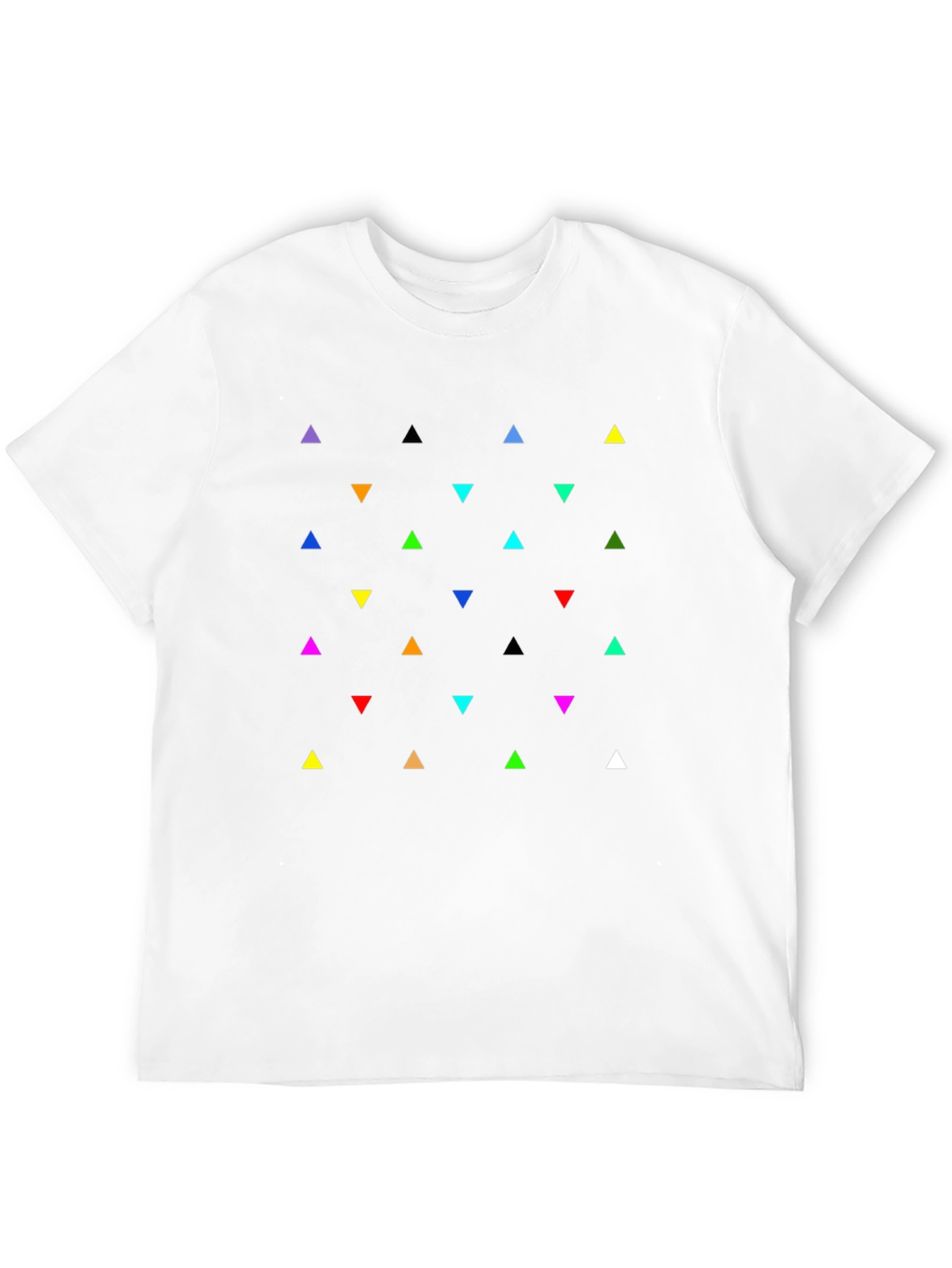 Black Funky Geometric Triangle Pattern Tee view 12