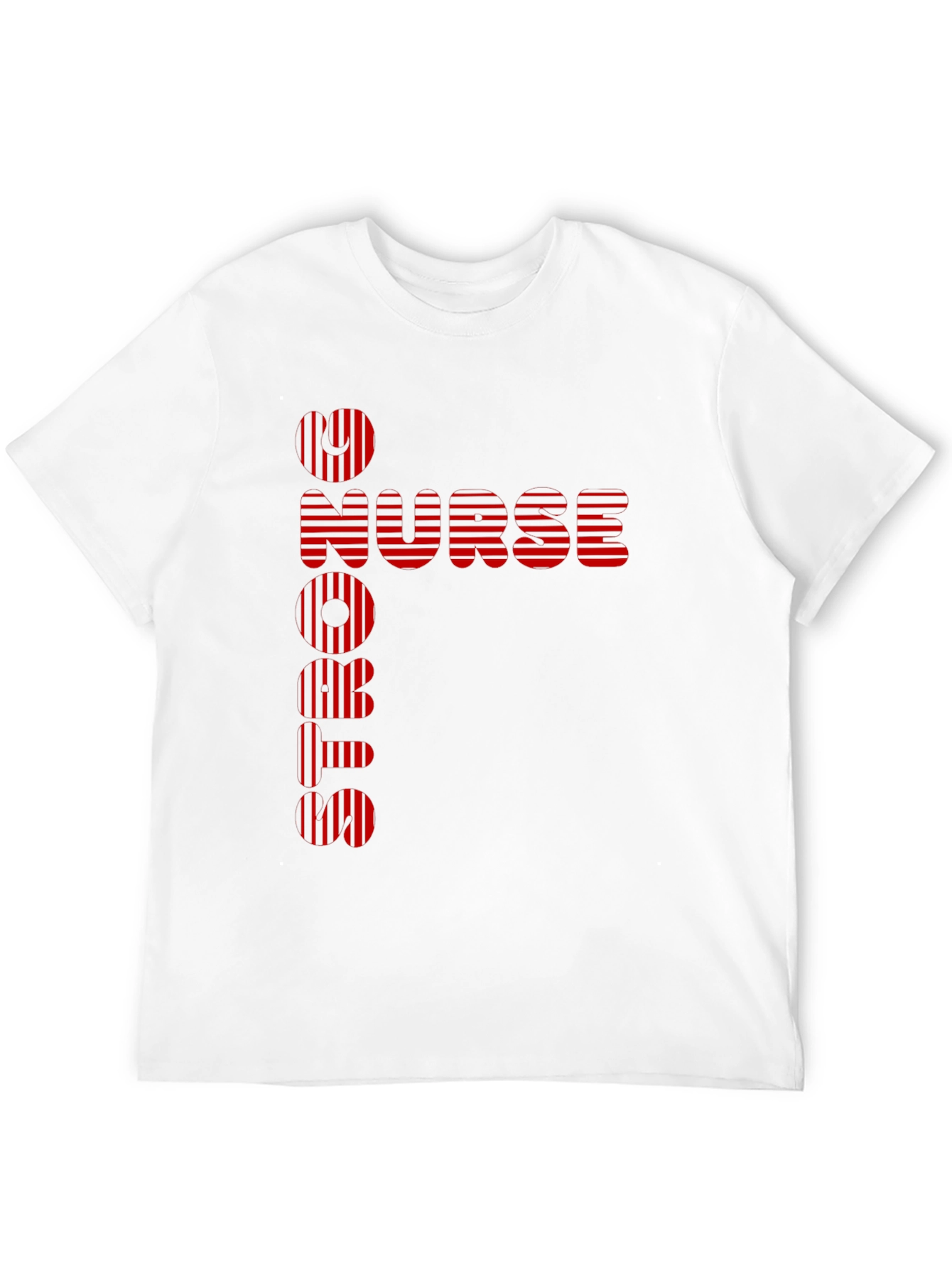 Black Nurse Strong T-Shirt - Red Stripe Design view 12