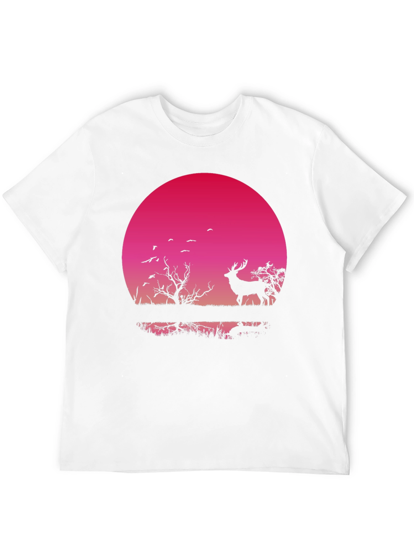 Black Deer Silhouette T-Shirt - Sunset Design view 12